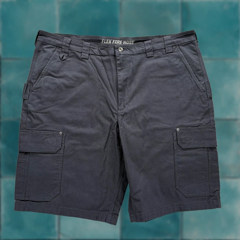 Duluth Trading Company Duluth Flex Fire Hose 12" Cargo Shorts Mens 46 Blue Canvas Stretch Workwear NWT Size US 30 / EU 46 - 1 Thumbnail