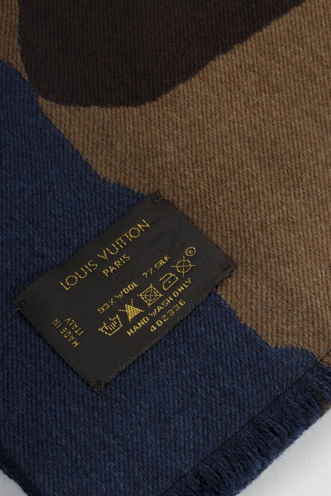 Louis Vuitton Louis Vuitton Navy Brown Letters Wool Scarf Size ONE SIZE - 6 Thumbnail