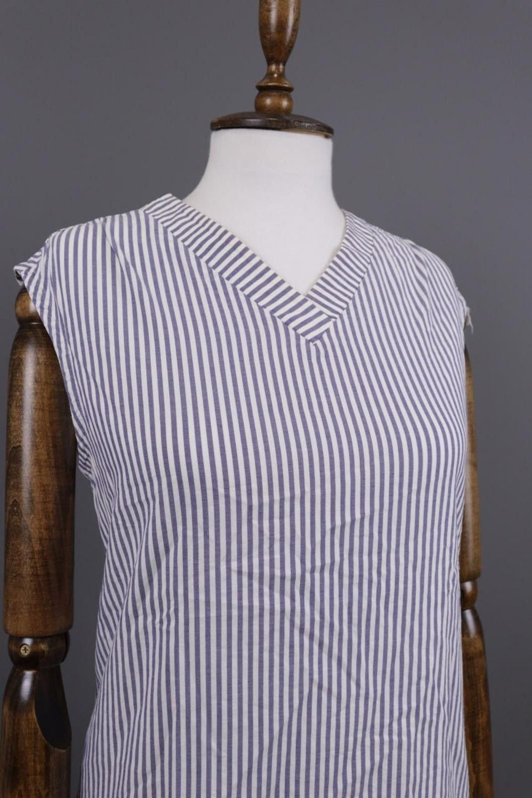 Designer S'Max Mara Multicolour Striped V-Neck Blouse Shirt Size 38 Size M / US 6-8 / IT 42-44 - 5 Thumbnail
