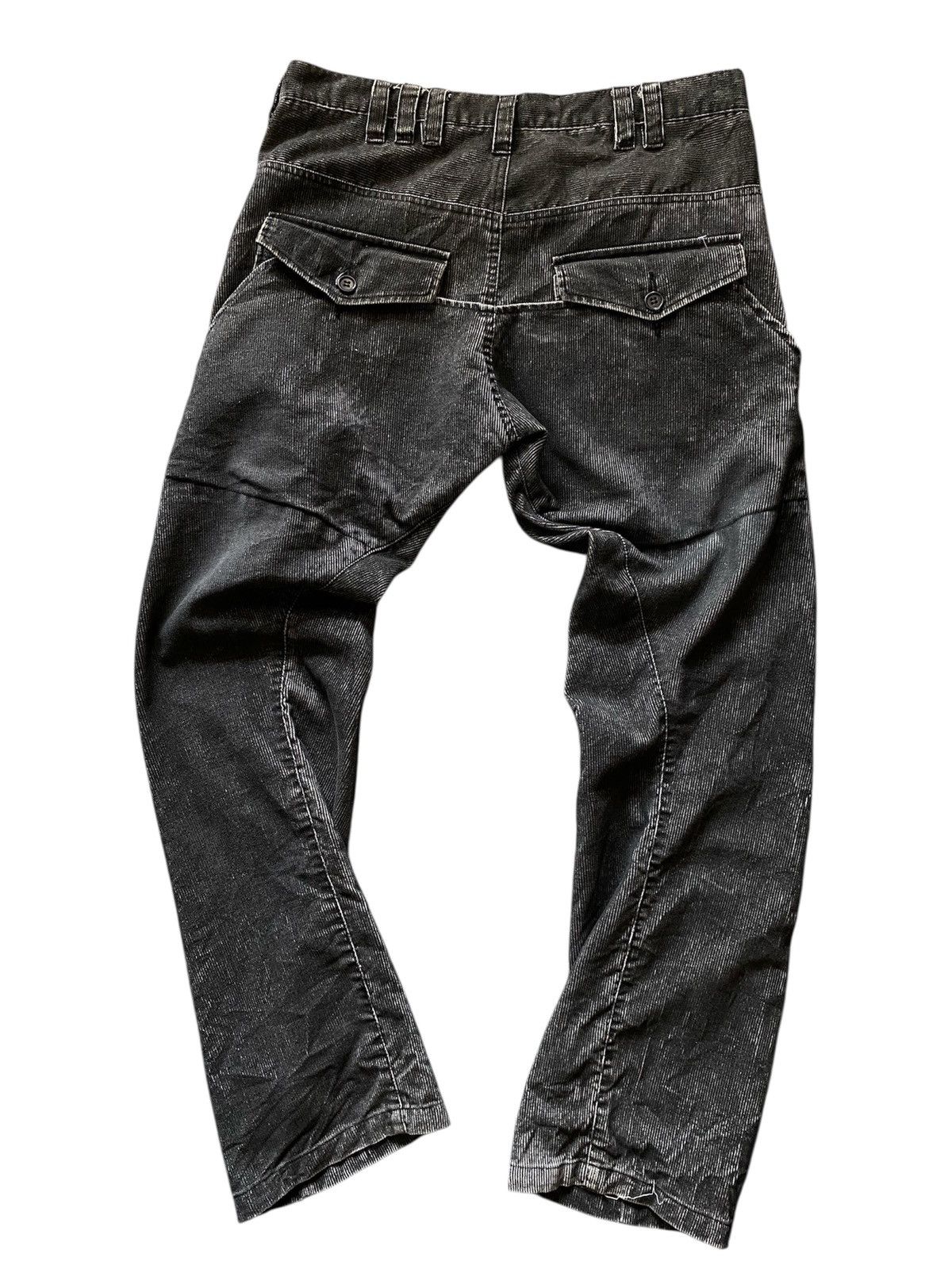Japanese Brand RARE! Twisted Leg Baggy Punk Corduroy Multi Pocket Pant Size US 35 - 2 Thumbnail