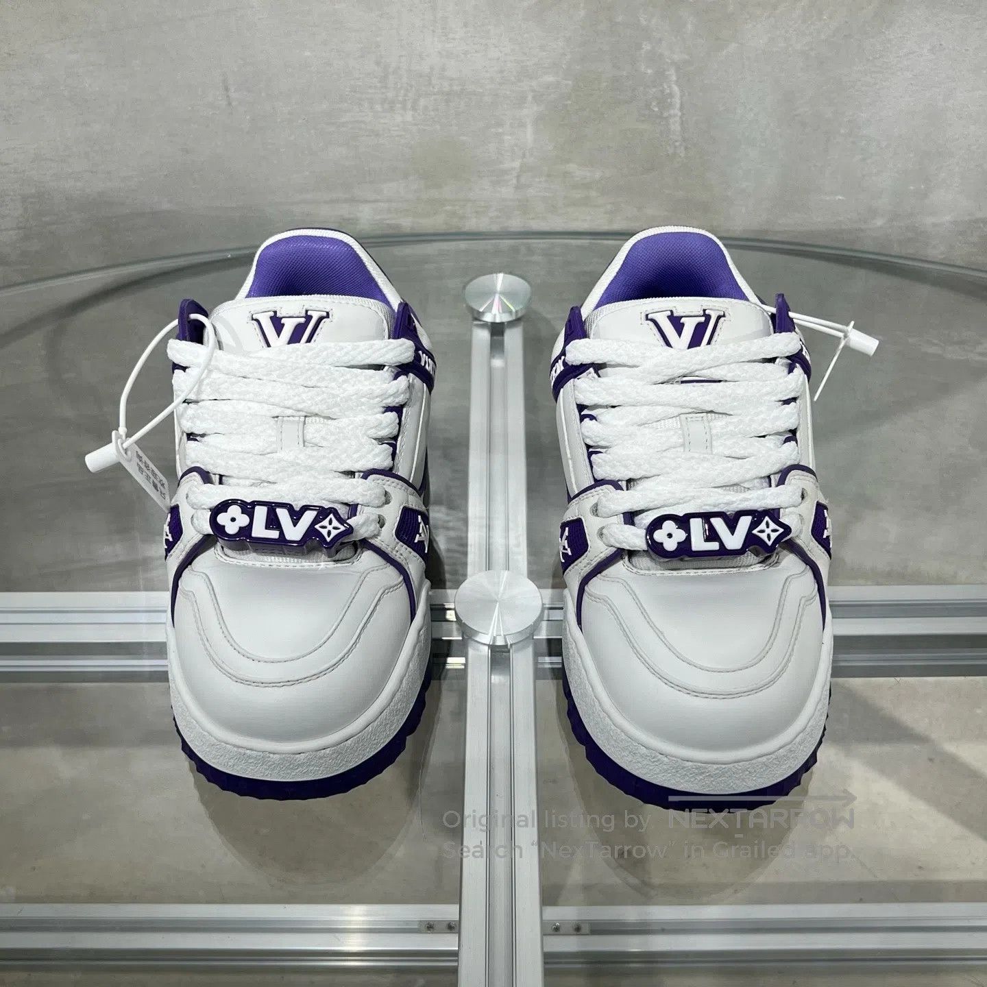 Louis Vuitton Louis Vuitton trainer White Purple Fat Ding shoes Size US 4.5 / IT 34.5 - 2 Thumbnail