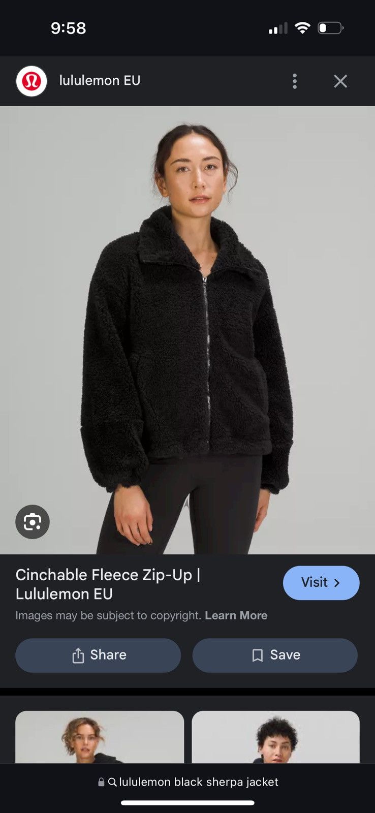 Lululemon Lululemon black Sherpa jacket size 6 Size M / US 6-8 / IT 42-44 - 1 Thumbnail