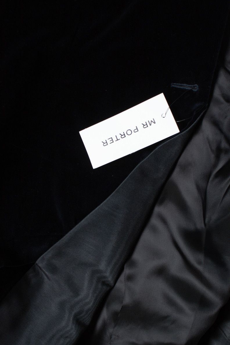 Dries Van Noten Dries van Noten, Navy blue velvet blazer Size 50R - 8 Thumbnail