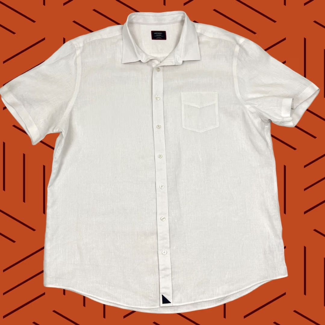 UNTUCKit UNTUCKit Shirt Mens 2XL Tall White Linen Button-Up Casual Preppy SS Shirt 2XL Tall Mens White Linen Button-Up UNTUCKit Size US XXL / EU 58 / 5 - 1 Thumbnail