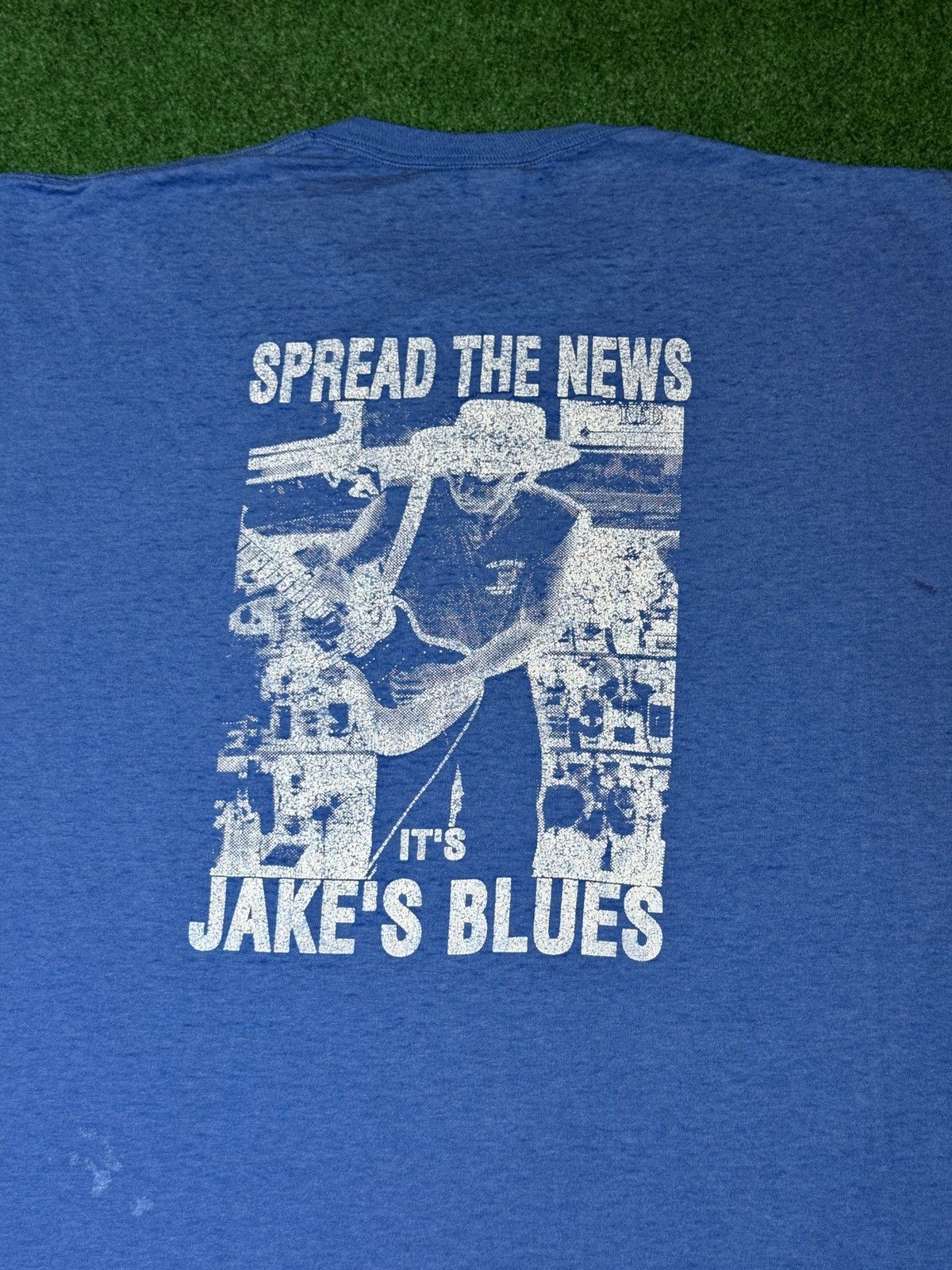 Band Tees × Jerzees × Vintage Vtg 90s RARE Jake’s Blues Band Distressed T Shirt Size US XL / EU 56 / 4 - 2 Thumbnail