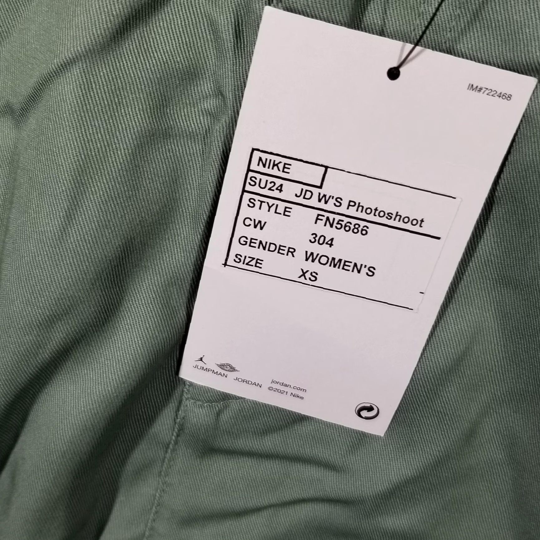 Jordan Brand Nike Jordan Shorts Women XS Green Athletic Casual Cotton Twill 2020s Size 26" / US 2 / IT 38 - 3 Thumbnail
