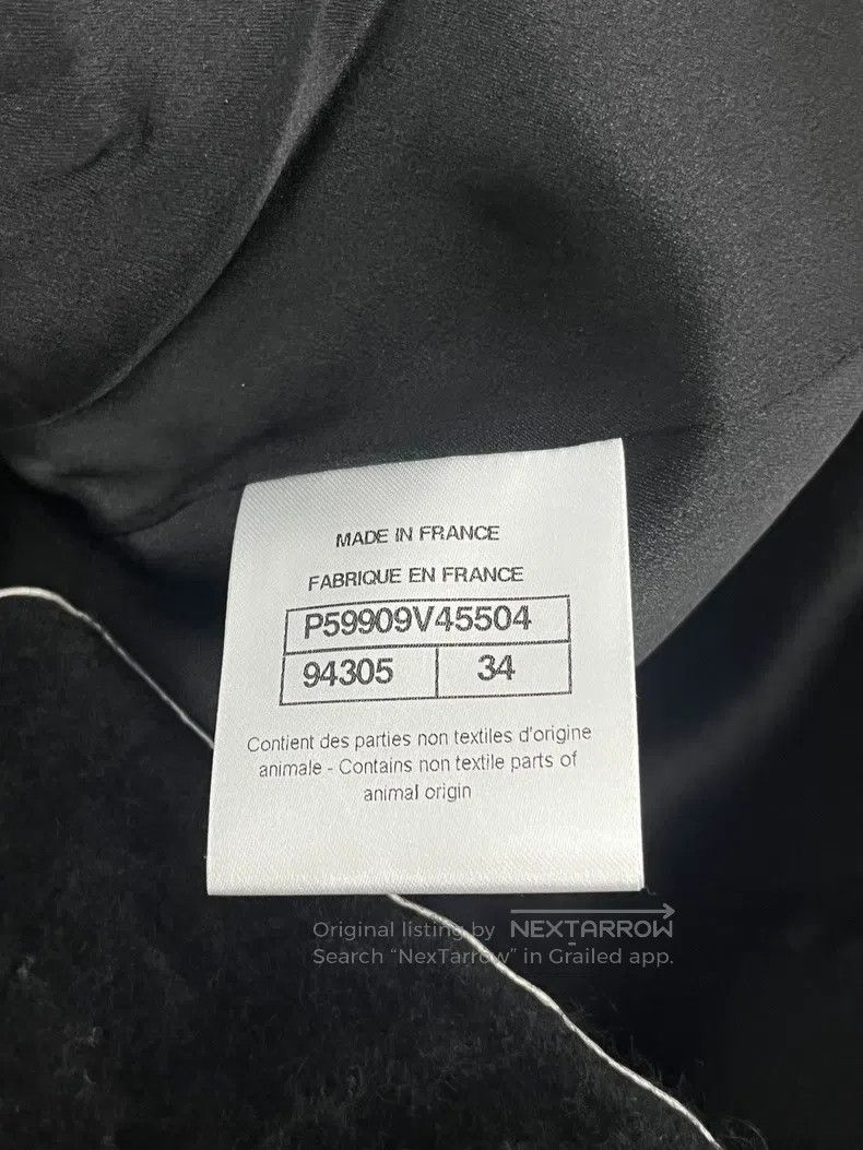 Chanel Chanel Black fur-matched silk collar jacket Size XXS / US 00 / IT 34 - 5 Thumbnail