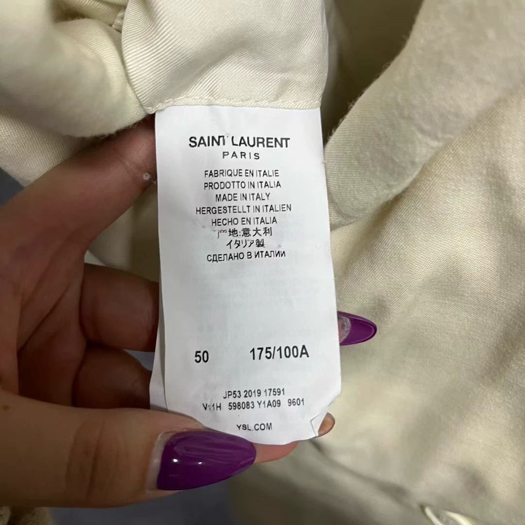Saint Laurent Paris saint laurent cream tailored blazer jacket Size US L / EU 52-54 / 3 - 4 Thumbnail