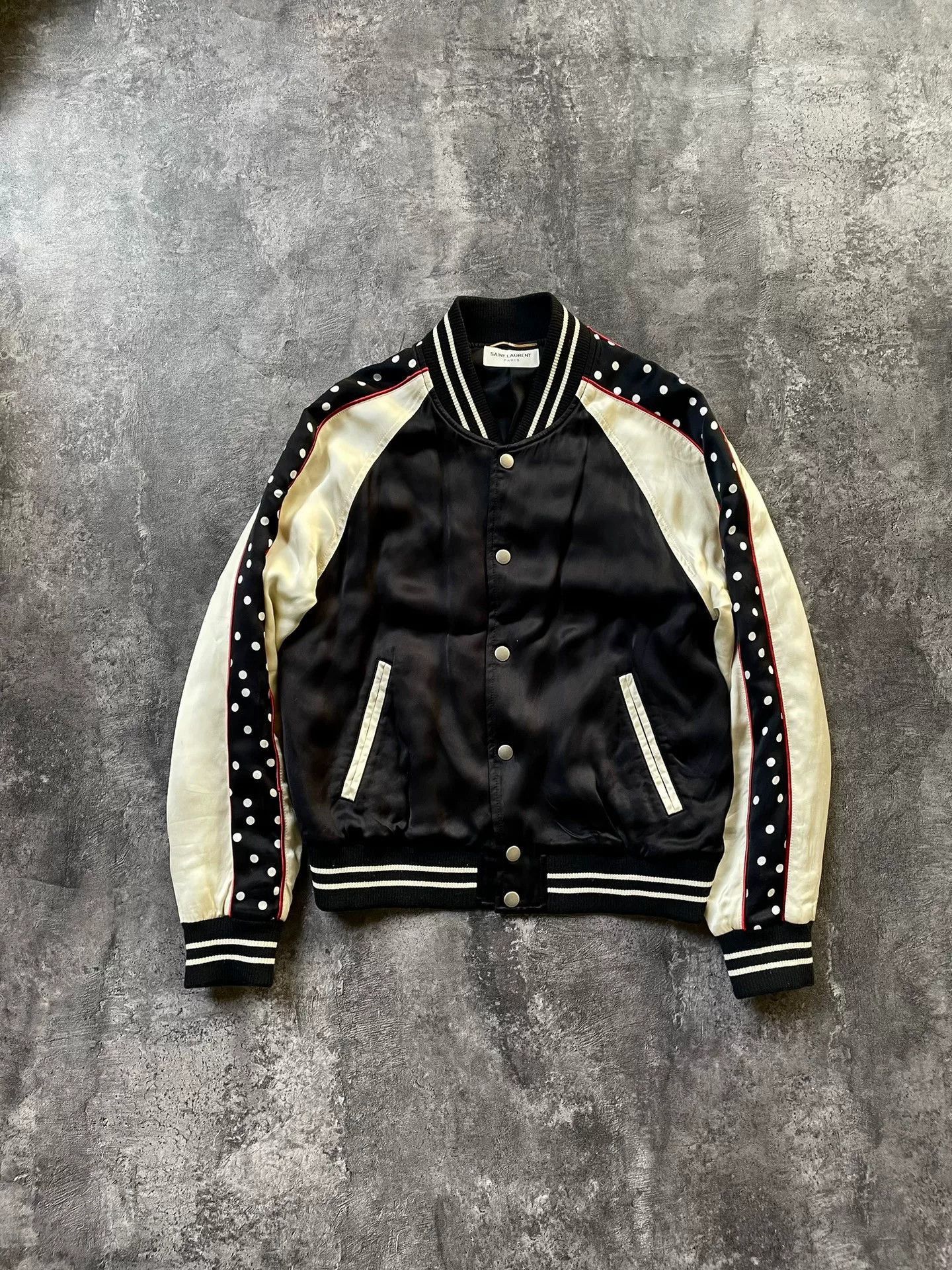 Yves Saint Laurent saint laurent black silk bomber jacket. Size M / US 6-8 / IT 42-44 - 2 Thumbnail