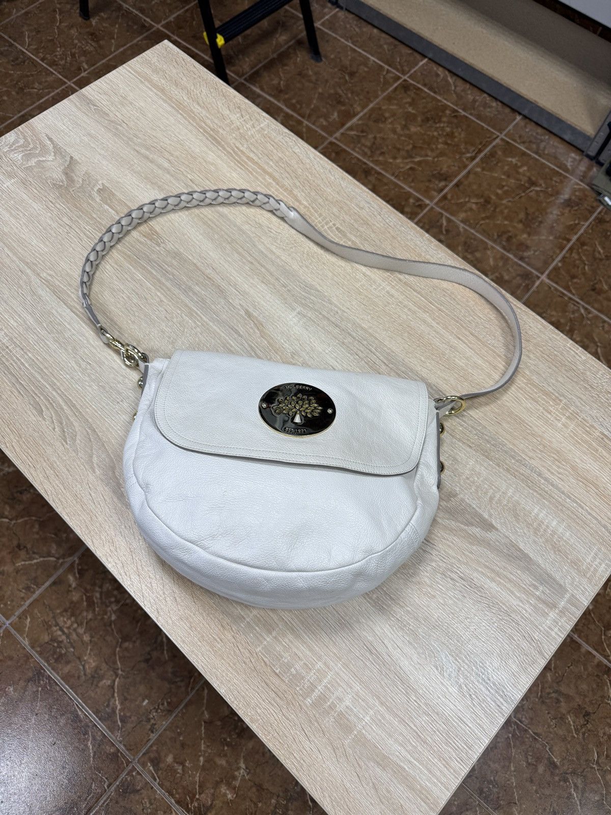 Mulberry 🇬🇧 Mulberry Daria Hobo White Leather Shoulder Bag Tree Logo Size ONE SIZE - 1 Thumbnail