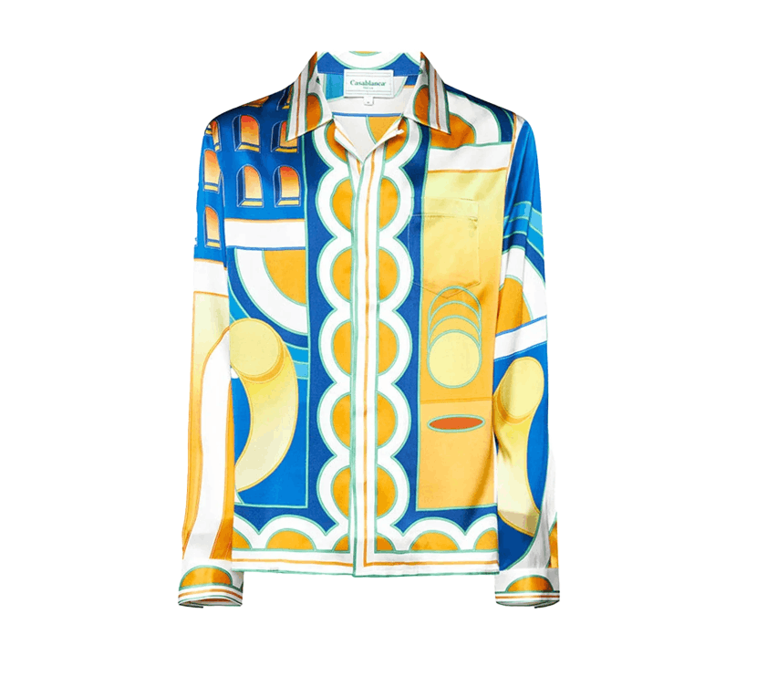Casablanca o1mle0326 Cuban Collar Long Sleeve Shirt in Multicolor Size US XS / EU 42 / 0 - 1 Preview