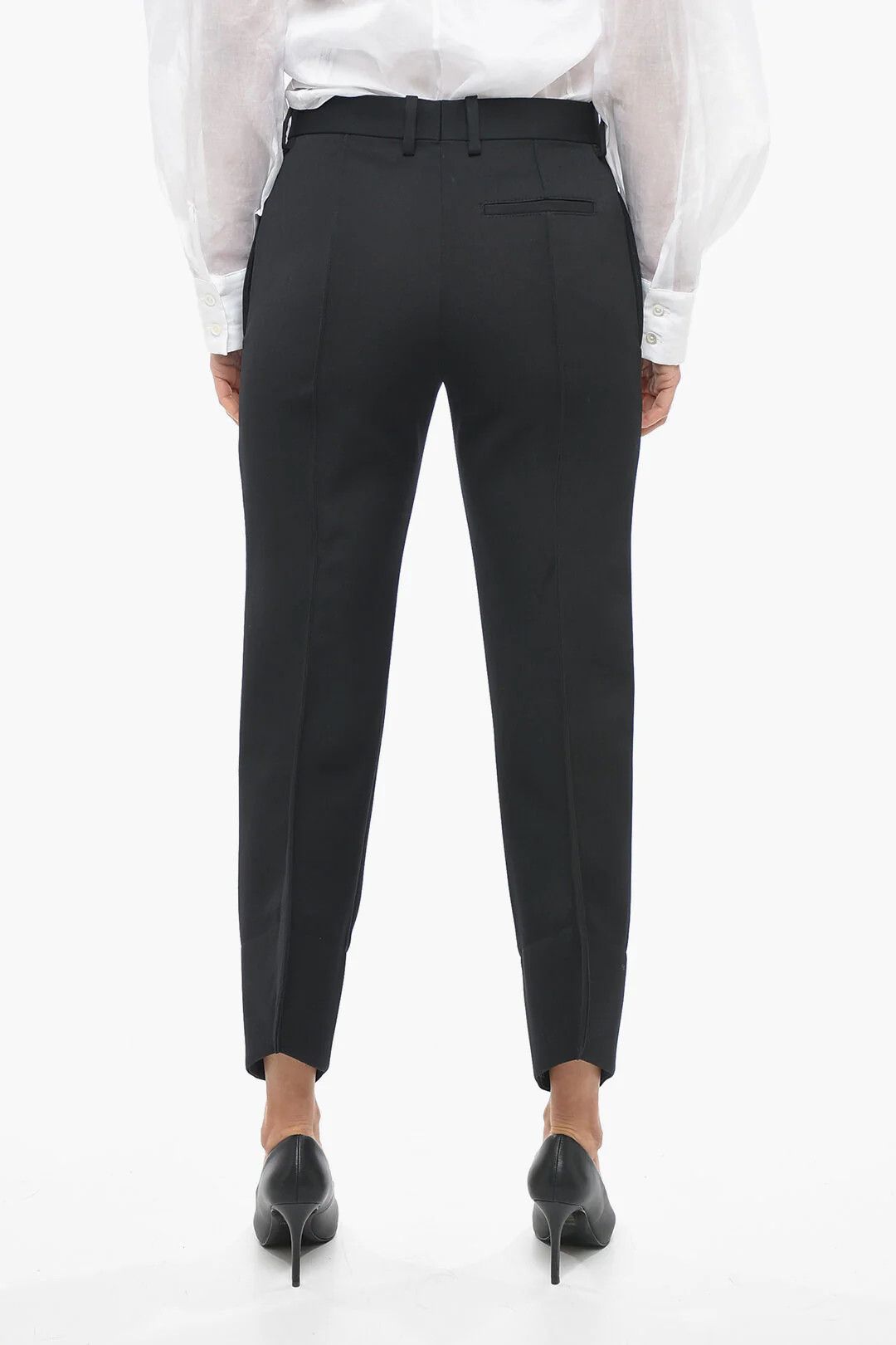 Bottega Veneta og1mm0426 One-Pleat Wool Pant in Black Size 25" / US 0 / IT 36 - 2 Thumbnail