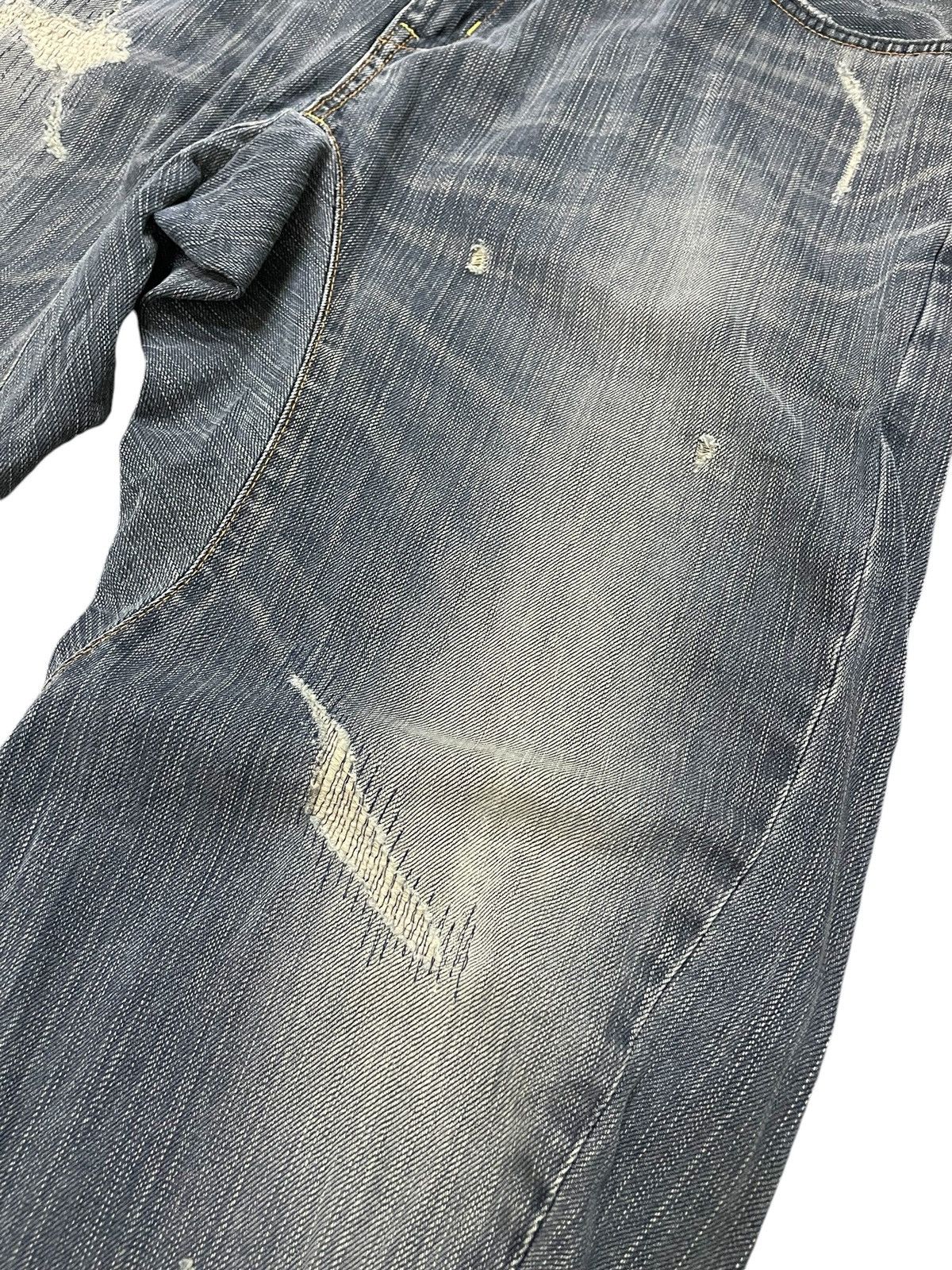 Edwin × Hysteric Glamour Edwin XV-Function Boro Heavy stitched Spiral Cropped Jeans Size US 34 / EU 50 - 8 Thumbnail
