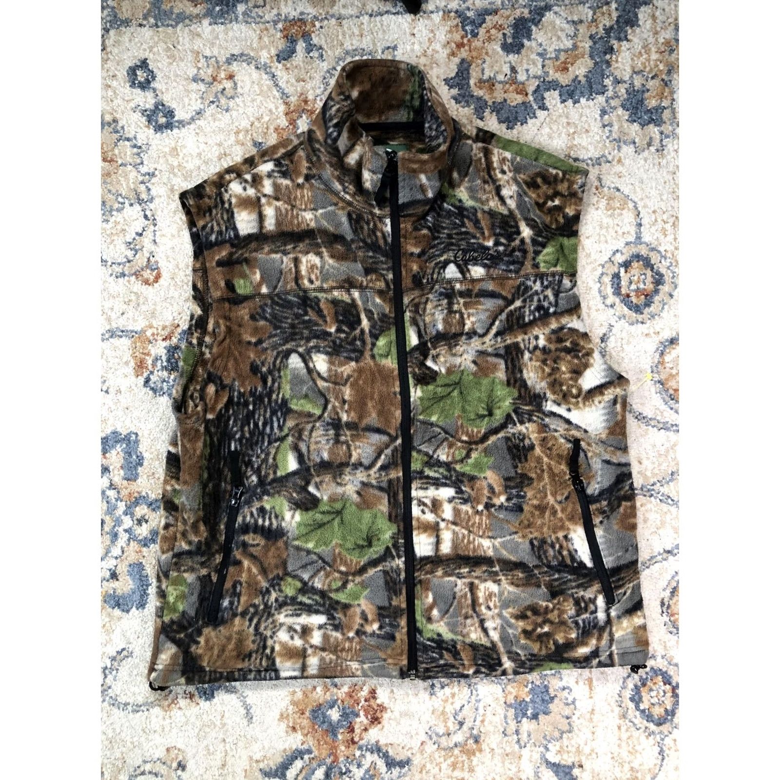 Vintage Cabela's Vest Mens XL Brown Camouflage Fleece Full Zip Pockets Outdoor Hunting Size US XL / EU 56 / 4 - 2 Thumbnail