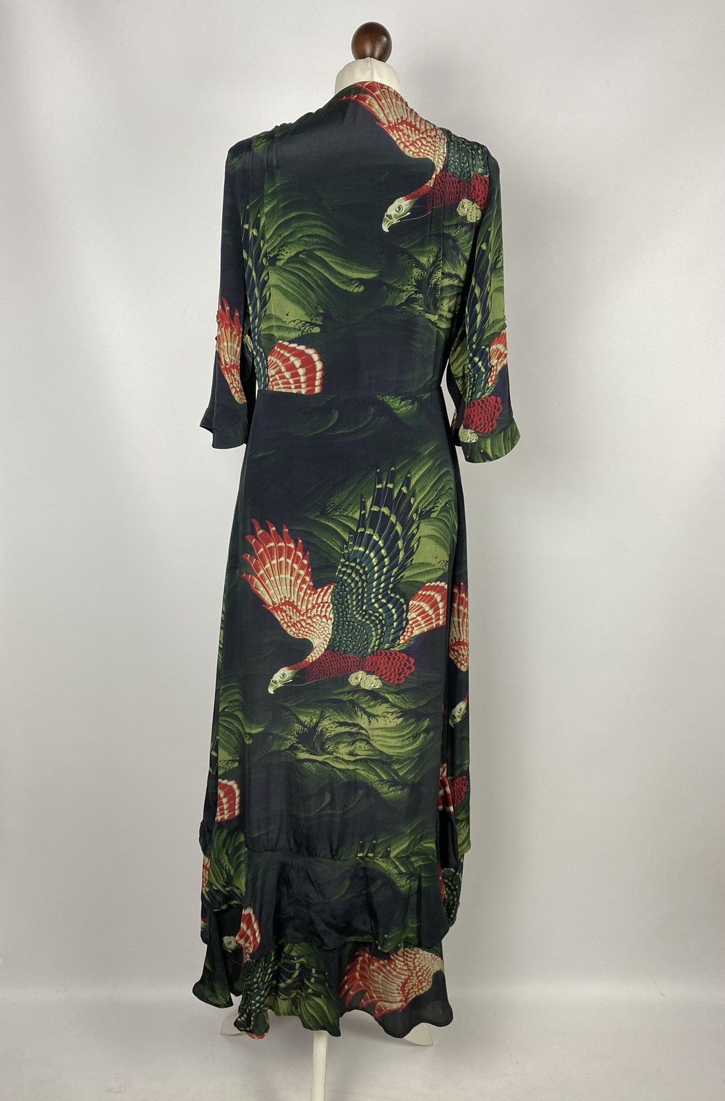 Allsaints × Designer Allsaints Delana Swoop Dress Maxi Floral Pattern Pleated Size XS / US 0-2 / IT 36-38 - 15 Thumbnail