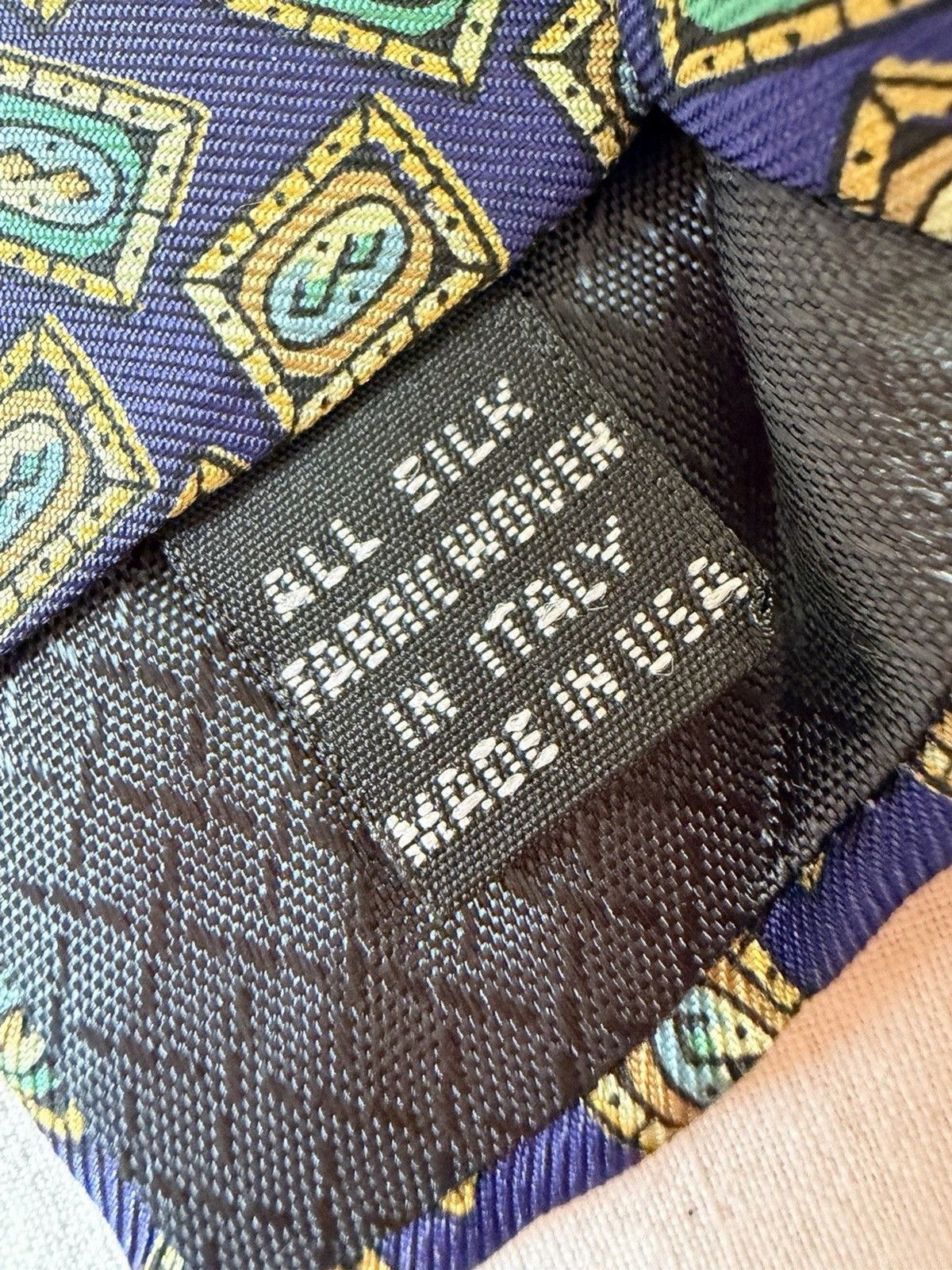 Christian Dior Monsieur Vtg Christian Dior Monsieur Silk Tie Purple Geometric 55" Size ONE SIZE - 13 Thumbnail