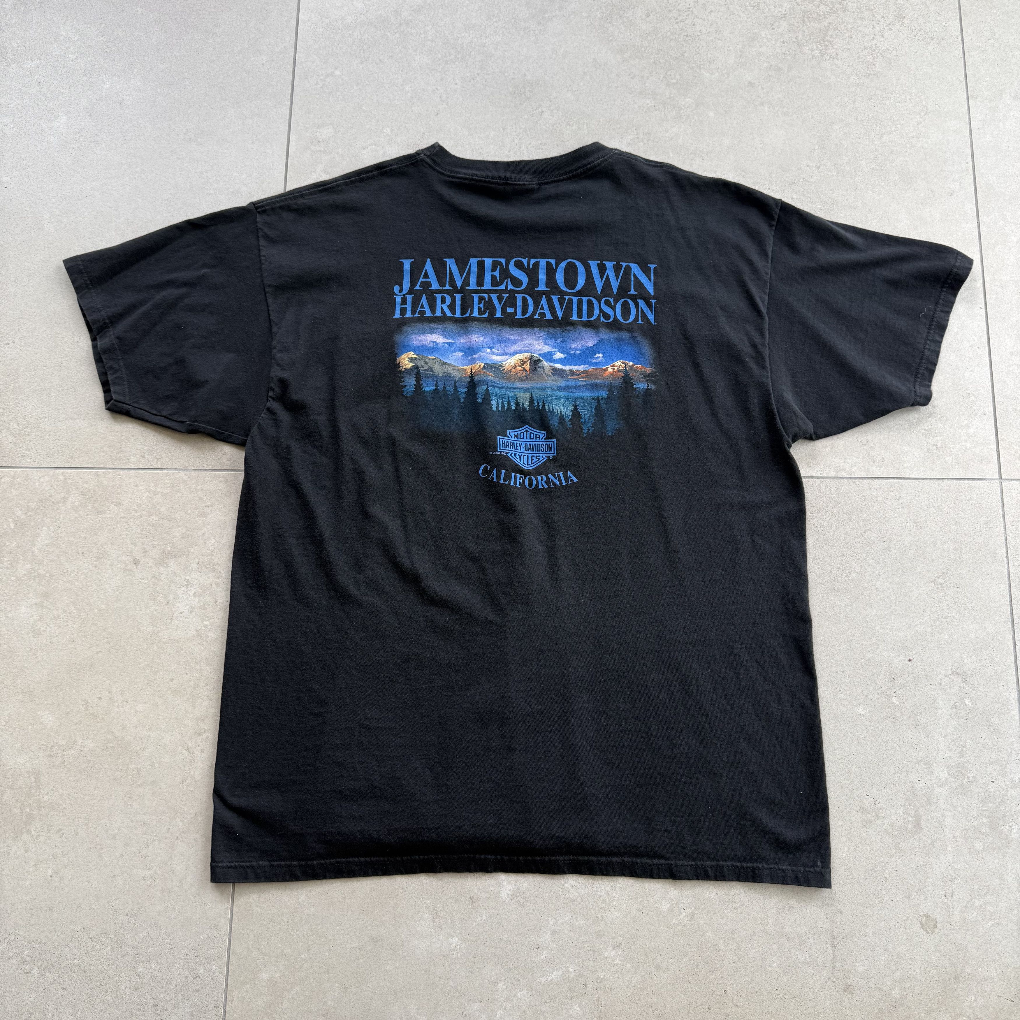 Harley Davidson Vintage Y2K Jamestown California Harley Davidson T Shirt Size US XXL / EU 58 / 5 - 1 Thumbnail