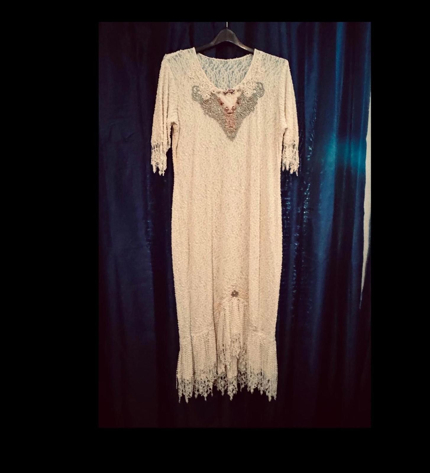 Designer Vintage Lace Dress with Intricate Embroidery by Phun Shirts Size XL / US 12-14 / IT 48-50 - 1 Thumbnail