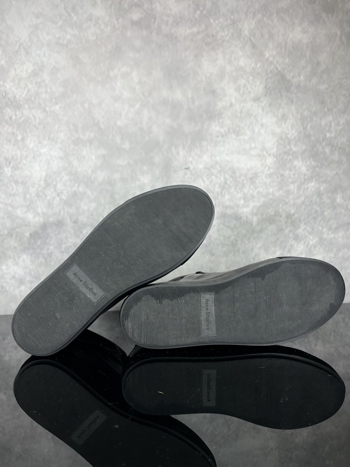 Acne Studios Acne Studios Black Leather Face Patch High-Top Sneakers 41 Size US 8 / EU 41 - 10 Thumbnail