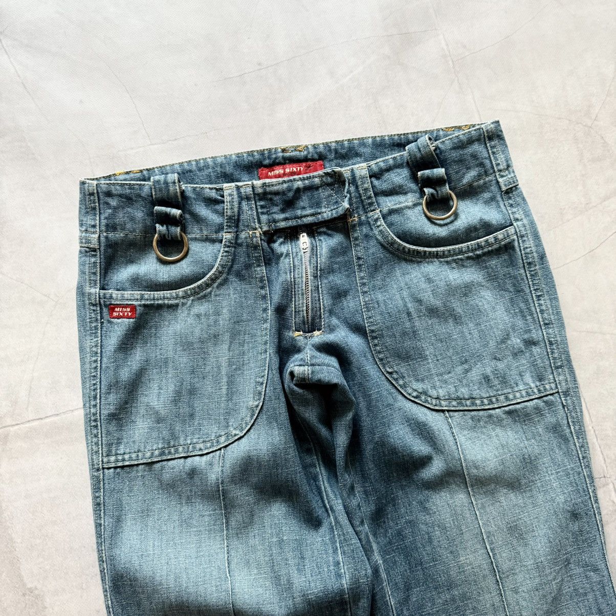 Miss Sixty Y2K Miss Sixty Cargo Straight Hysteric Glamour Style Jeans Size 29" - 4 Thumbnail