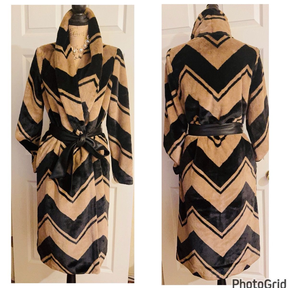 Banana Republic Banana Republic Faux Fur Coat with Leather Belt Size S / US 4 / IT 40 - 13 Thumbnail
