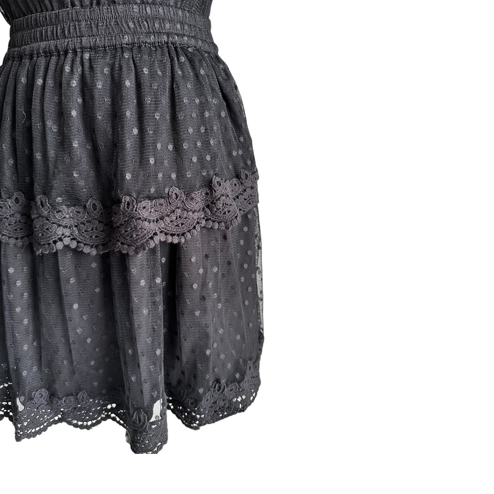 MISA Los Angeles Misa Los Angeles Liat Point D'esprit Black Dress Sz S Size S / US 4 / IT 40 - 5 Thumbnail