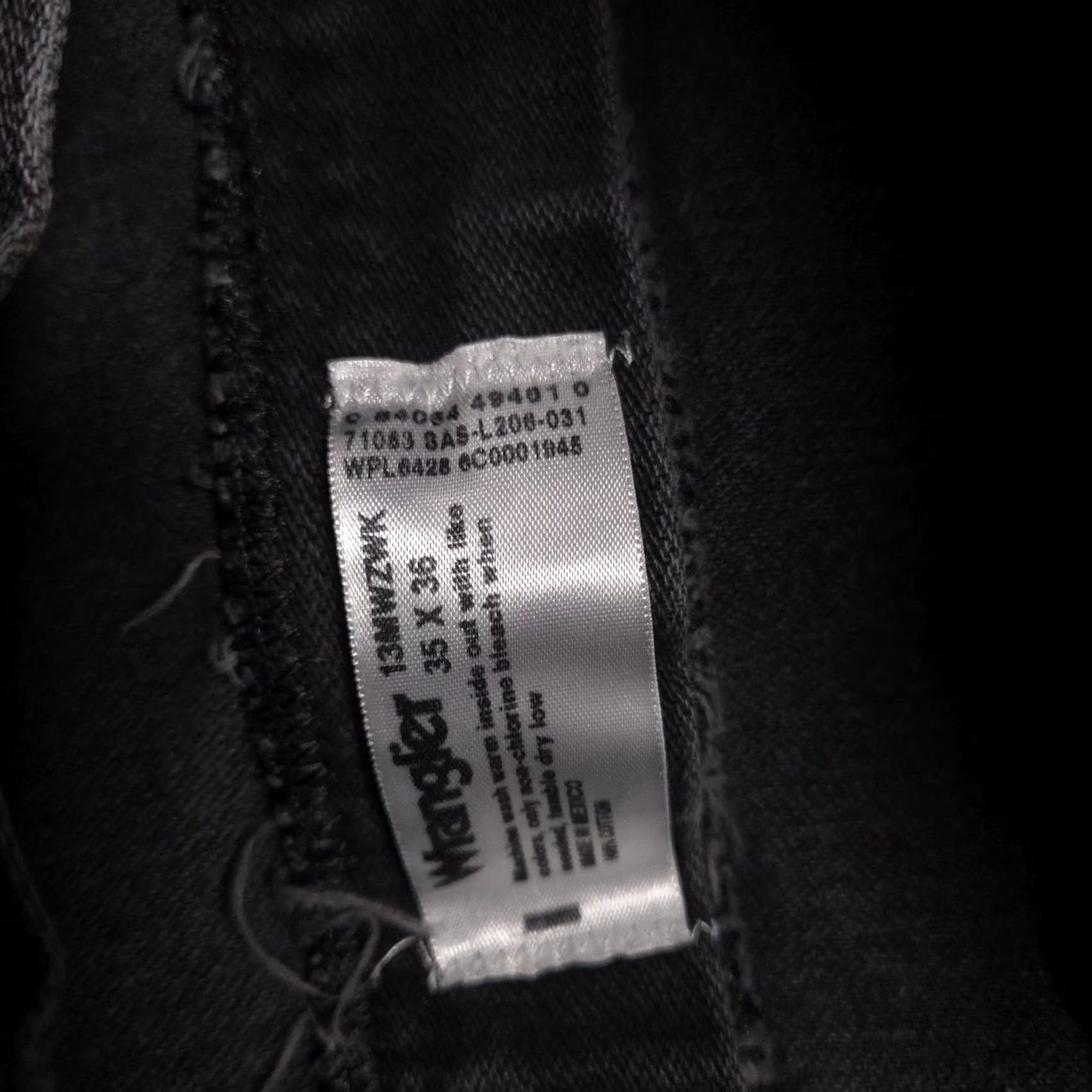 Wrangler VINTAGE Wrangler Cowboy Cut Jeans Mens 35x36 Black Denim Straight Leg Zip Fly Charcoal Mens Regular Black Jeans Cowboy Cut 13MWZAWK Men Size US 35 - 5 Thumbnail
