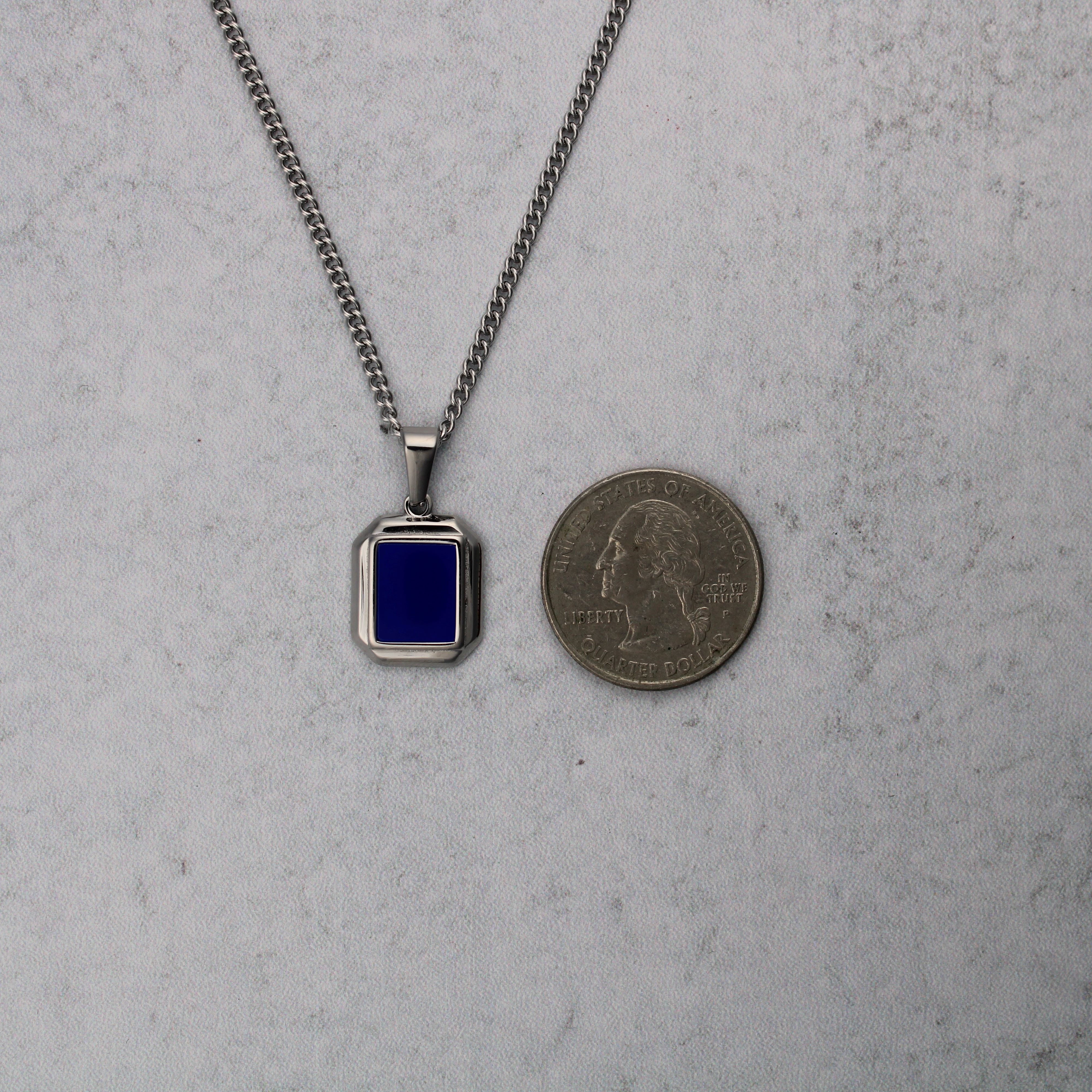 Jewelry Silver Mini Blue Enamel Pendant Necklace Size ONE SIZE - 6 Thumbnail