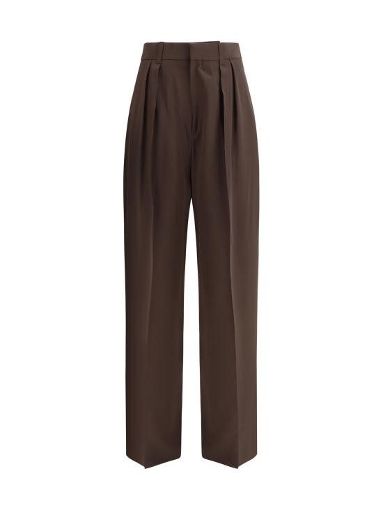 Petar Petrov PETAR PETROV Women Straight Pants S25P7 DARKBROWN Size 26" / US 2 / IT 38 - 1 Thumbnail