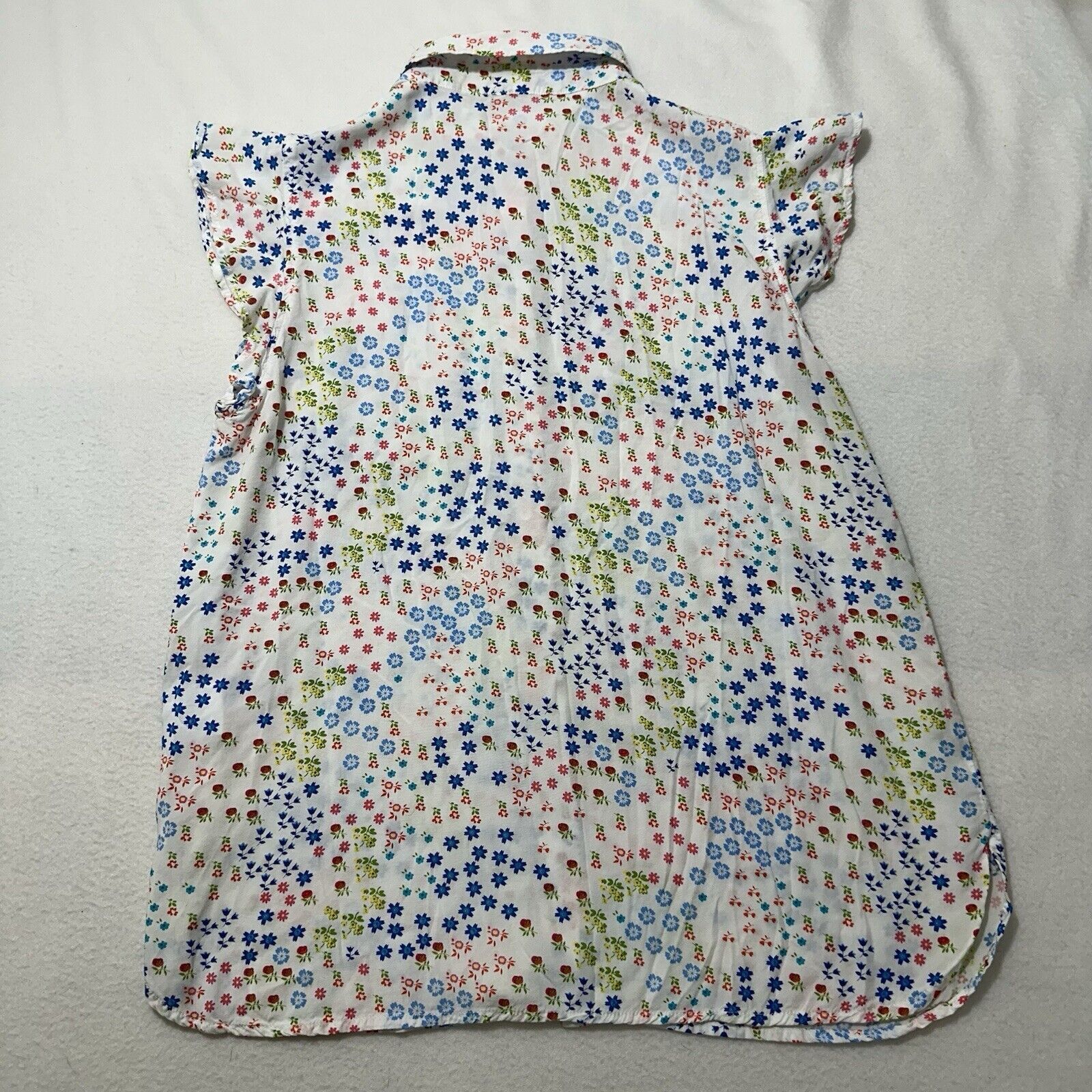 Other Jane and Delancey Medium White Floral Blouse Flutter Sleeves Size M / US 6-8 / IT 42-44 - 10 Thumbnail