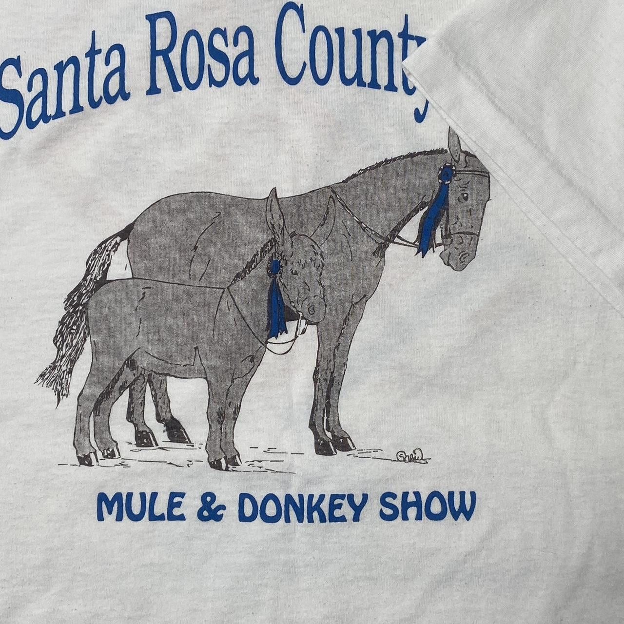 Fruit Of The Loom Vintage Santa Rosa Fair Donkey Show White Nature Tee Size XL Size US XL / EU 56 / 4 - 3 Thumbnail