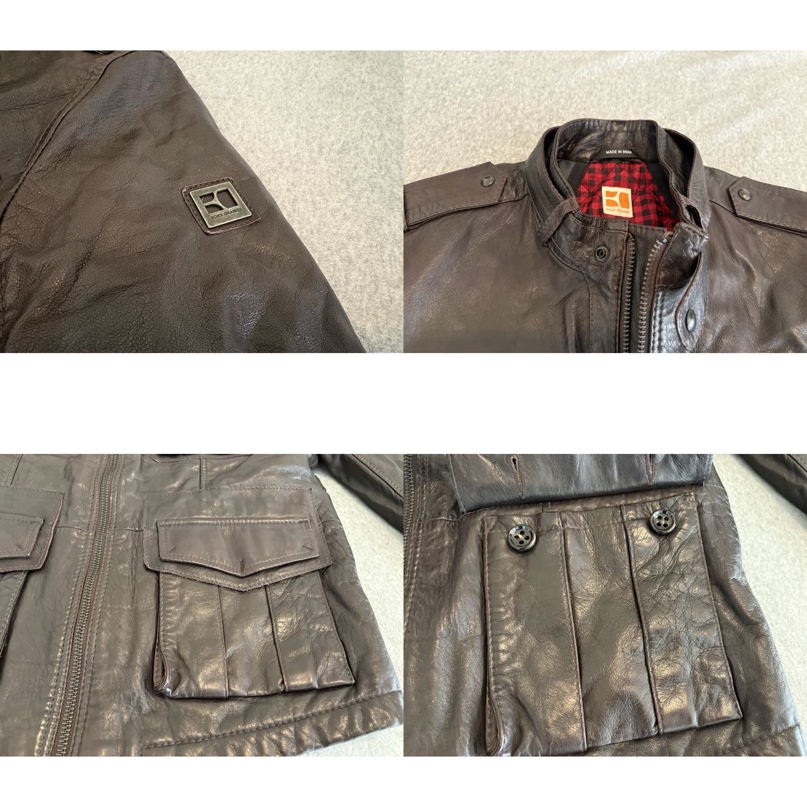 Hugo Boss HUGO BOSS Jacket Black Goat Leather Coat 42R Mens Jacket Zip 42 Black Leather Solid Size US XS / EU 42 / 0 - 8 Thumbnail