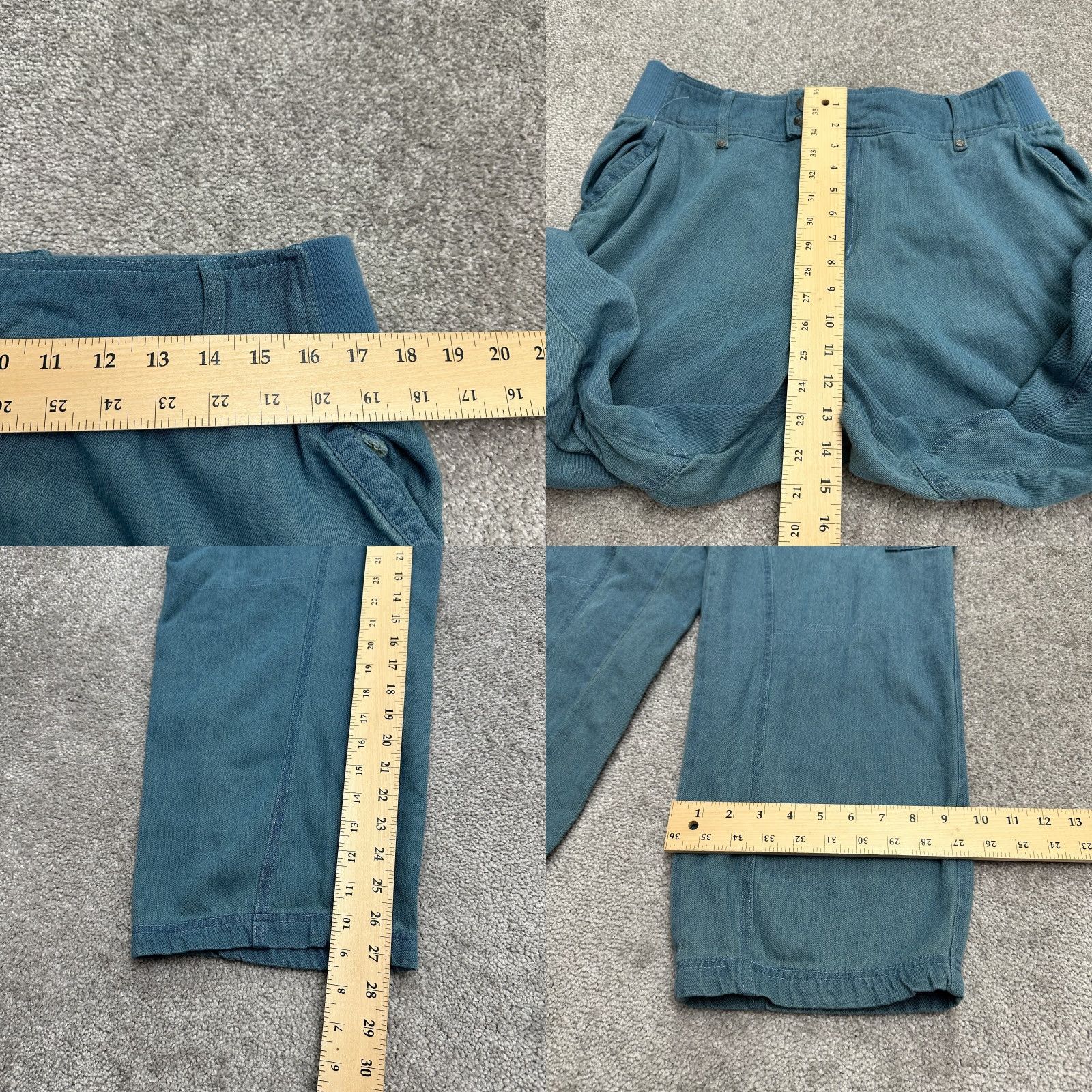 Vintage Woman Within Jeans Women 18W Plus Denim Cargo Straight 35x27 Blue 27in Inseam Size 40" / US 18 - 8 Thumbnail