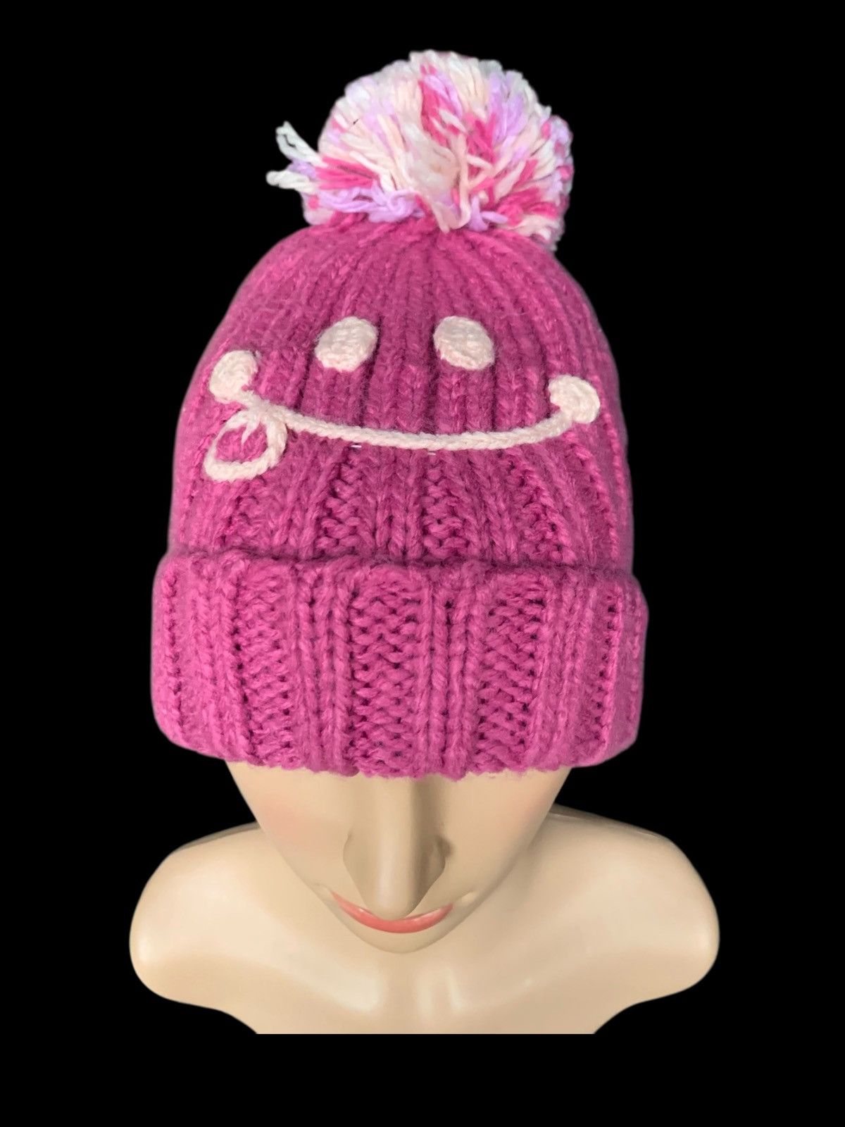 Beams Plus × Japanese Brand × Vintage Cute Smiling Crochet knitt Beanie Hat Size ONE SIZE - 3 Thumbnail