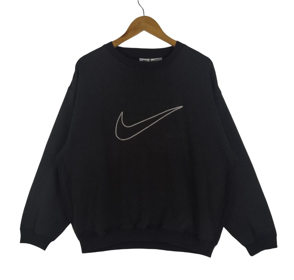 Nike Vintage 90s Nike Sweatshirt Big Logo Embroidery Sweater Size US L / EU 52-54 / 3 - 2 Thumbnail