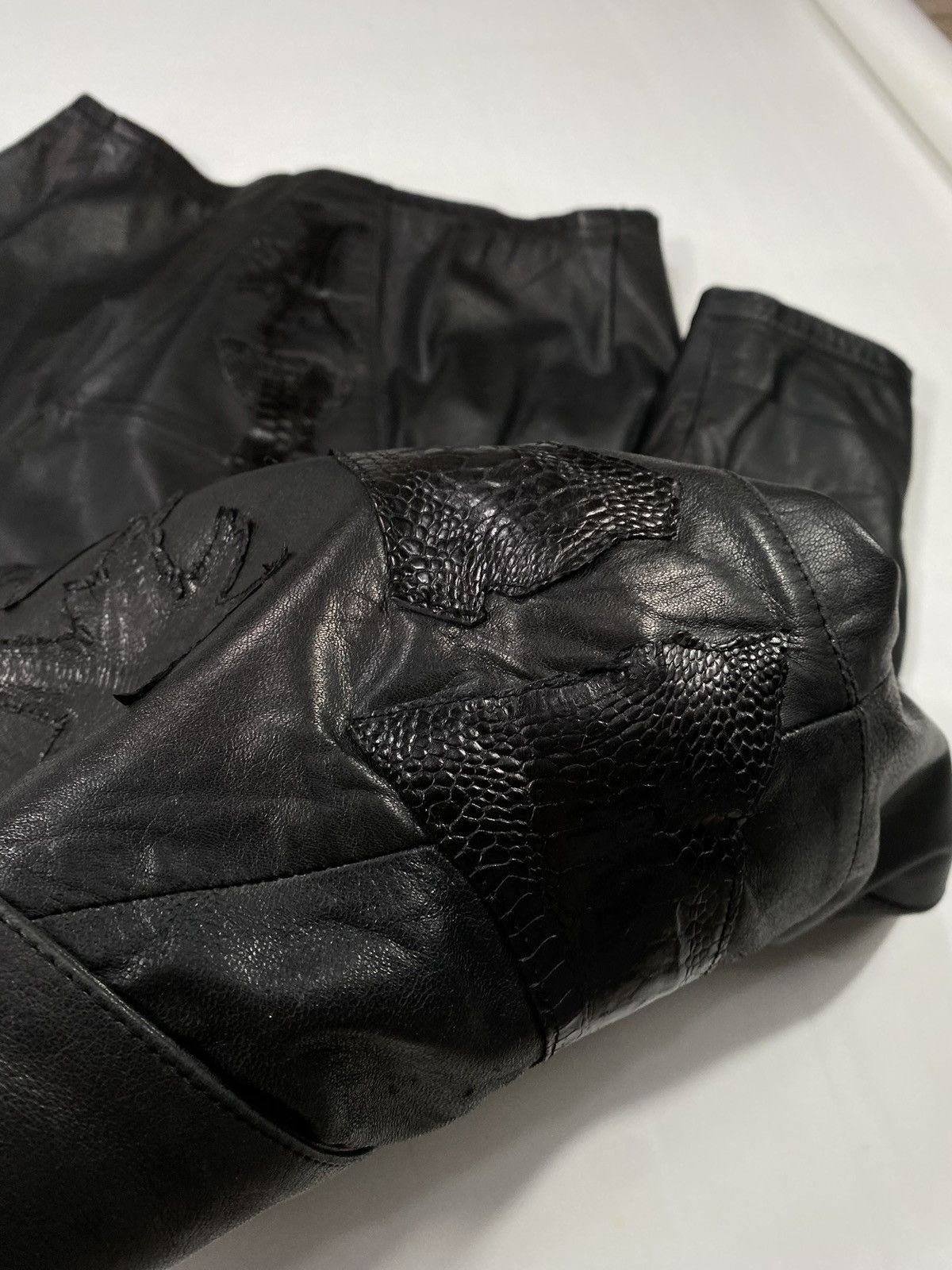 Vintage LASTDROP🔥 Vintage 80s 90s Oversized Leather Crocodile Jacket Size XXL / US 16-18 / IT 52-54 - 22 Thumbnail