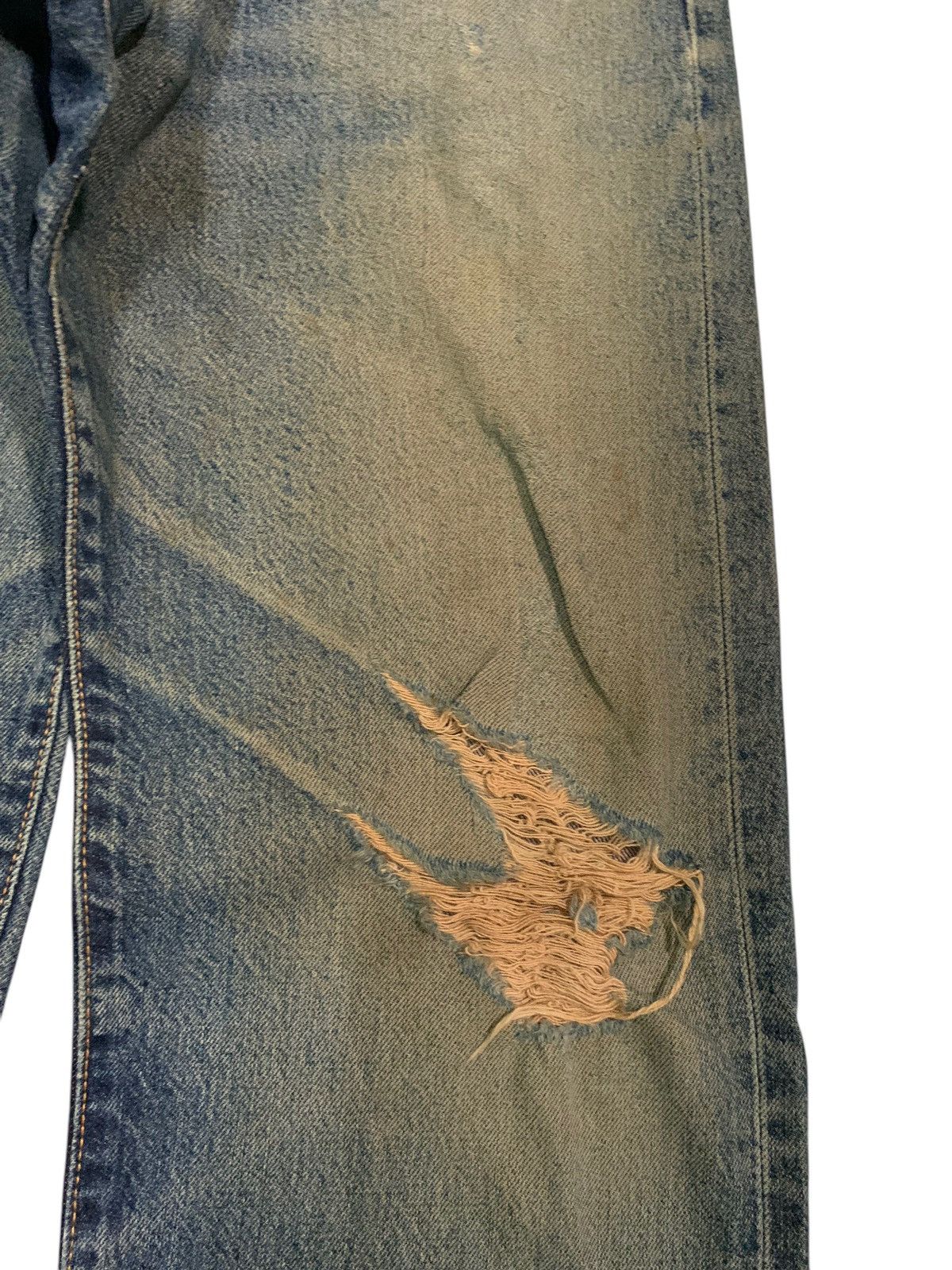 Kapital VTG EDWIN 505 SELVEDGE BAGGY FADED&RUSTY DISTRESSED DENIM Size US 27 - 18 Thumbnail