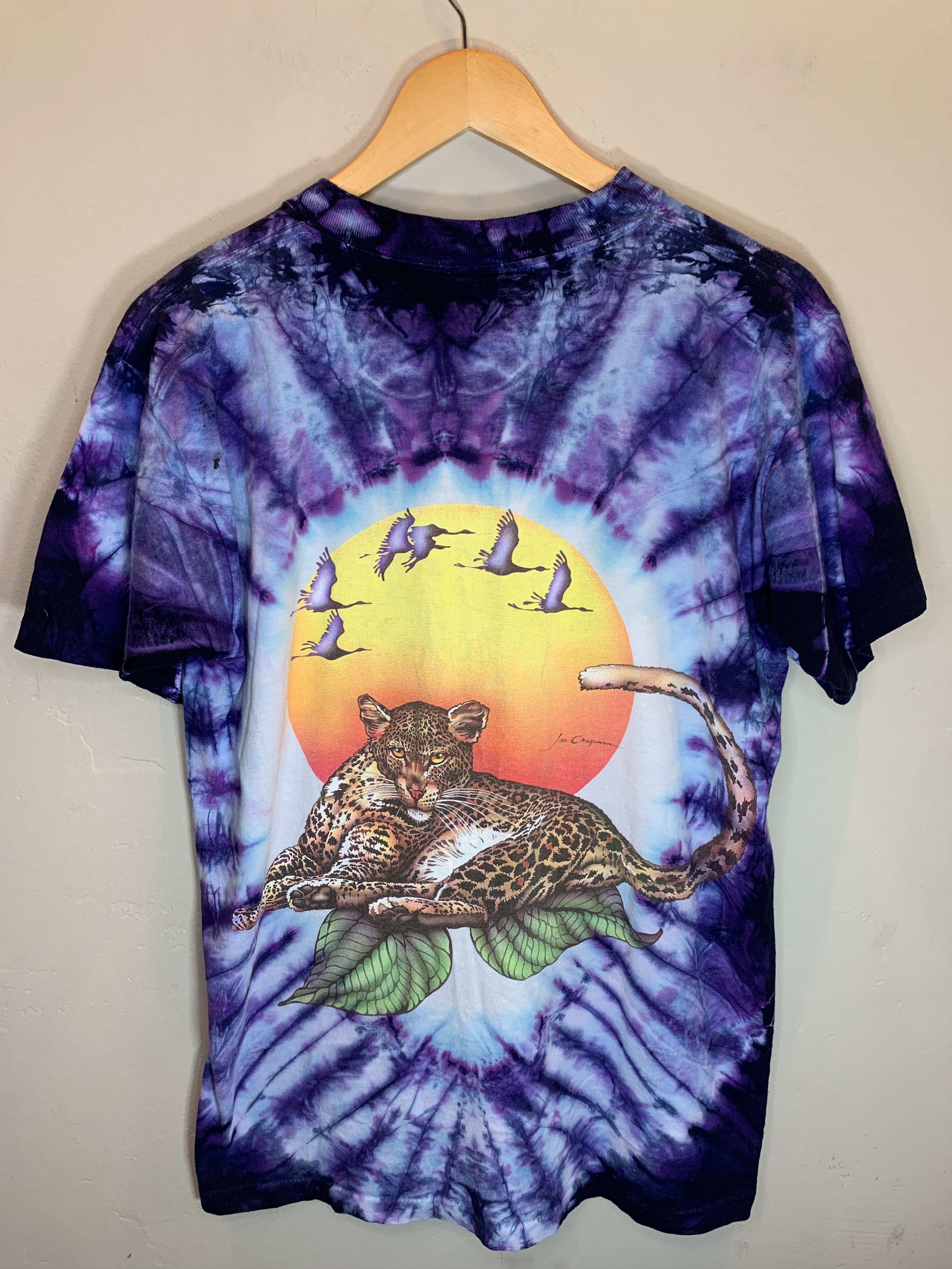 Vintage *RARE* Vintage Rainforest Nature Single Stitch Tie Dye Shirt Size US L / EU 52-54 / 3 - 2 Thumbnail