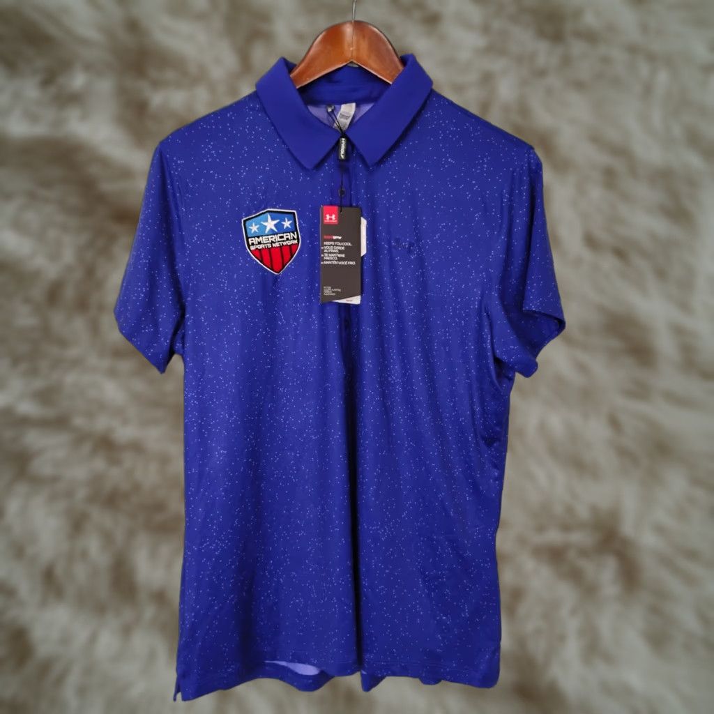 Under Armour Under Armour Polo Shirt Womens Short Sleeve Collared Button Front Fit Purple Small Sports Golf HeatGear Shirt Size S / US 4 / IT 40 - 1 Thumbnail