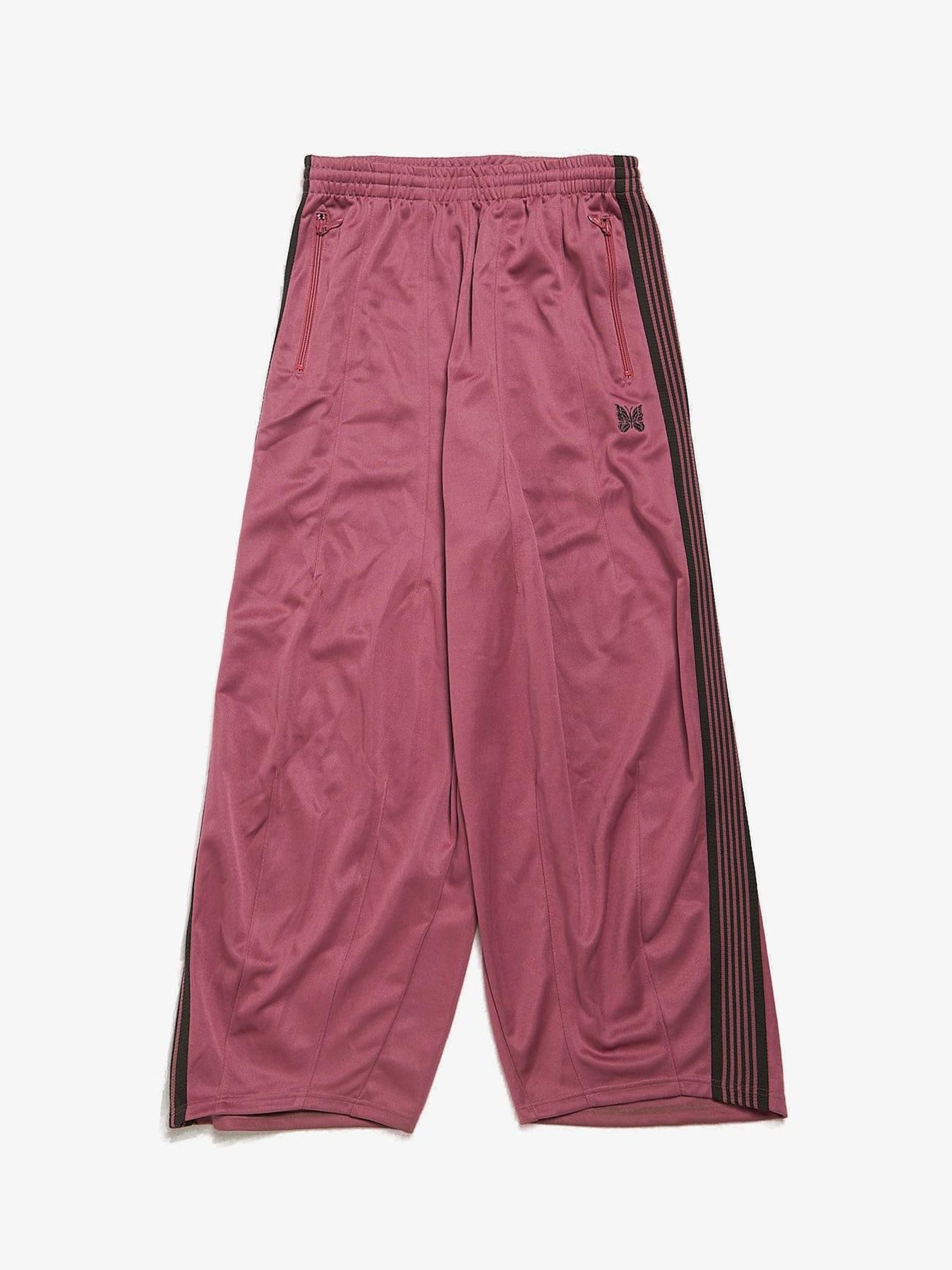 Pink Side Striped Polyester Trackpants