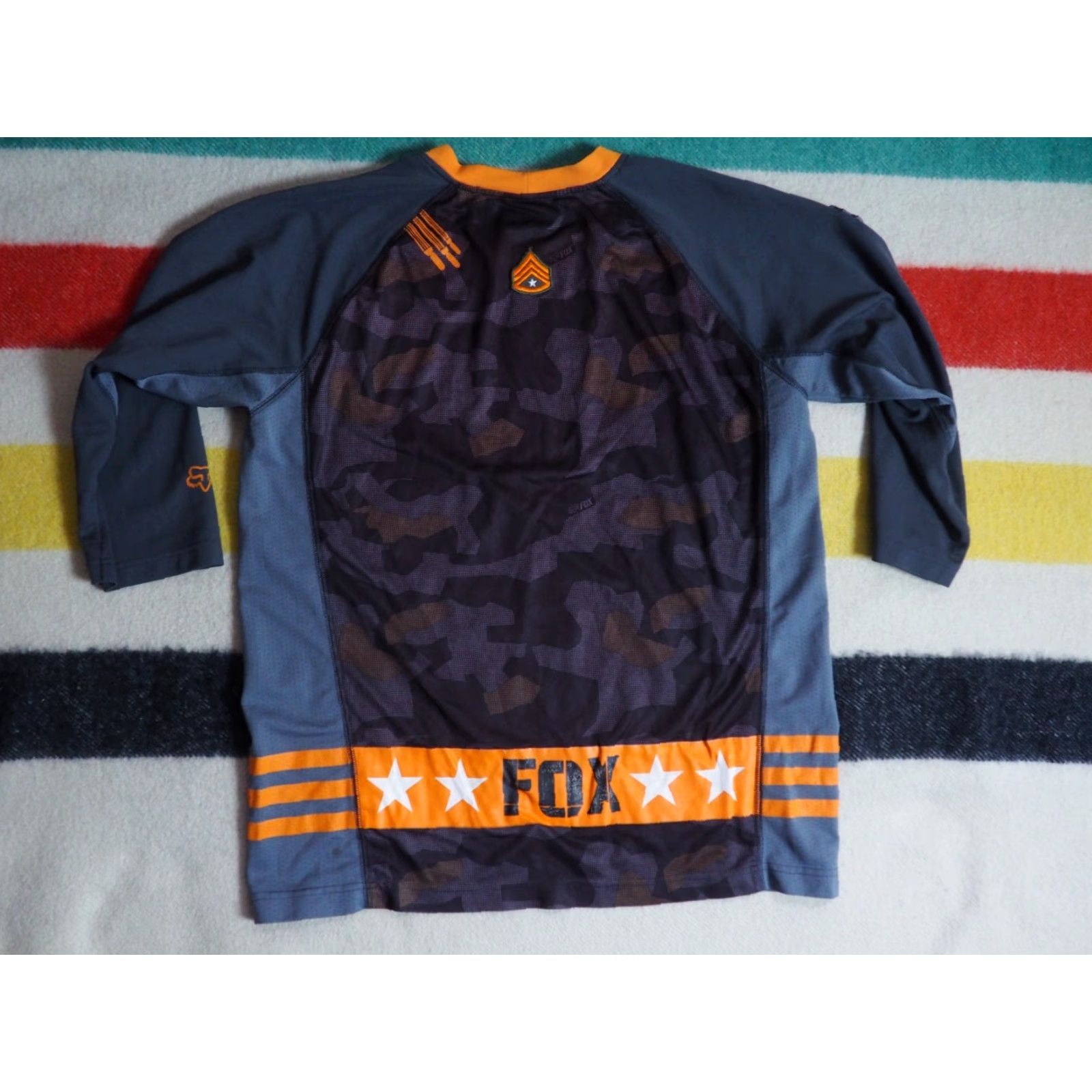Fox Racing VTG Fox Racing Jersey Camouflage Gray Orange 3/4 Sleeve Mens L Size US L / EU 52-54 / 3 - 2 Thumbnail