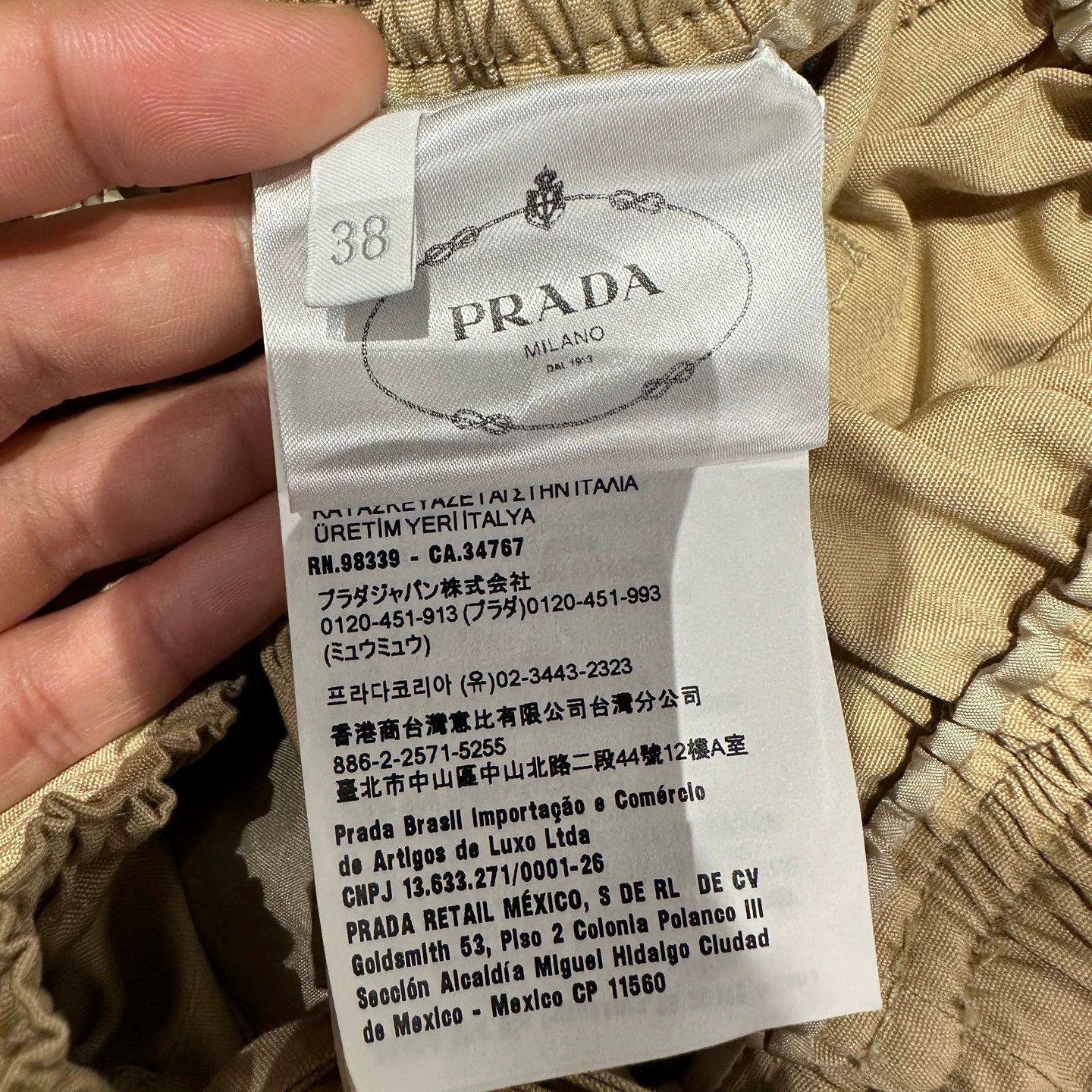 Prada Prada may432 khaki triangle logo cargo pants 38 Size 26" / US 2 / IT 38 - 4 Thumbnail