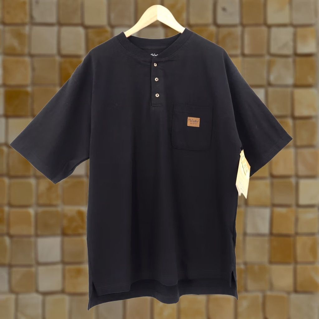 Walls Walls T-Shirt Mens Henley Pocket Black L Size US L / EU 52-54 / 3 - 1 Thumbnail