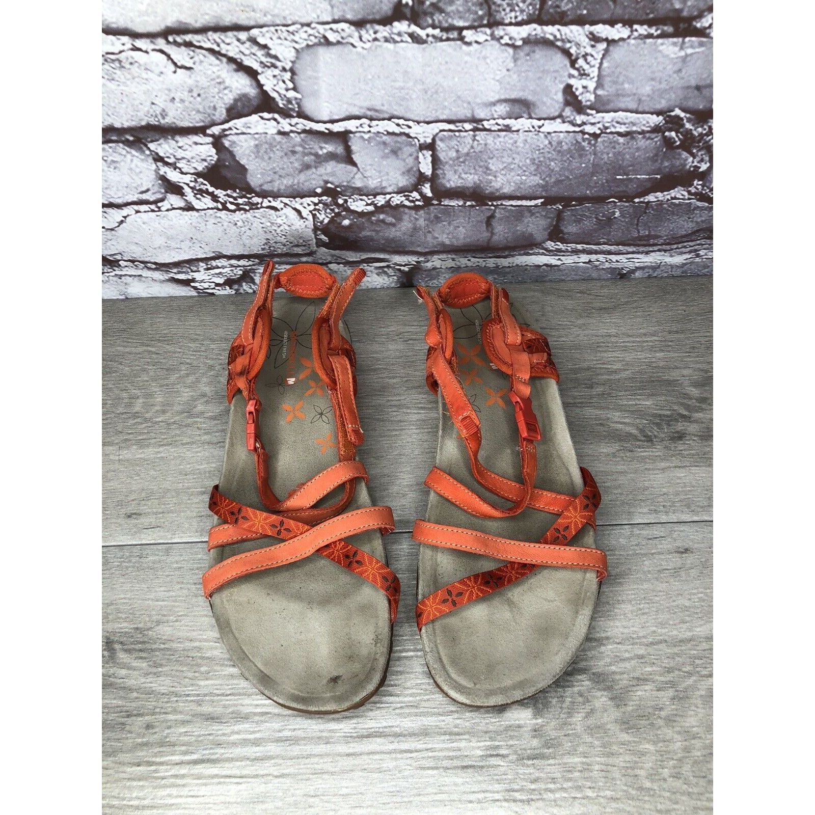 Merrell Merrell Terran Lattice Orange Strappy Hook & Loop Sandals Wo Size US 10 / IT 40 - 16 Thumbnail