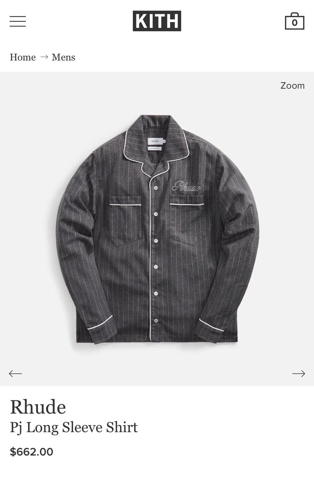 Rhude Rhude PJ long sleeve shirt (XL) & shorts (L) Size US XL / EU 56 / 4 - 6 Thumbnail