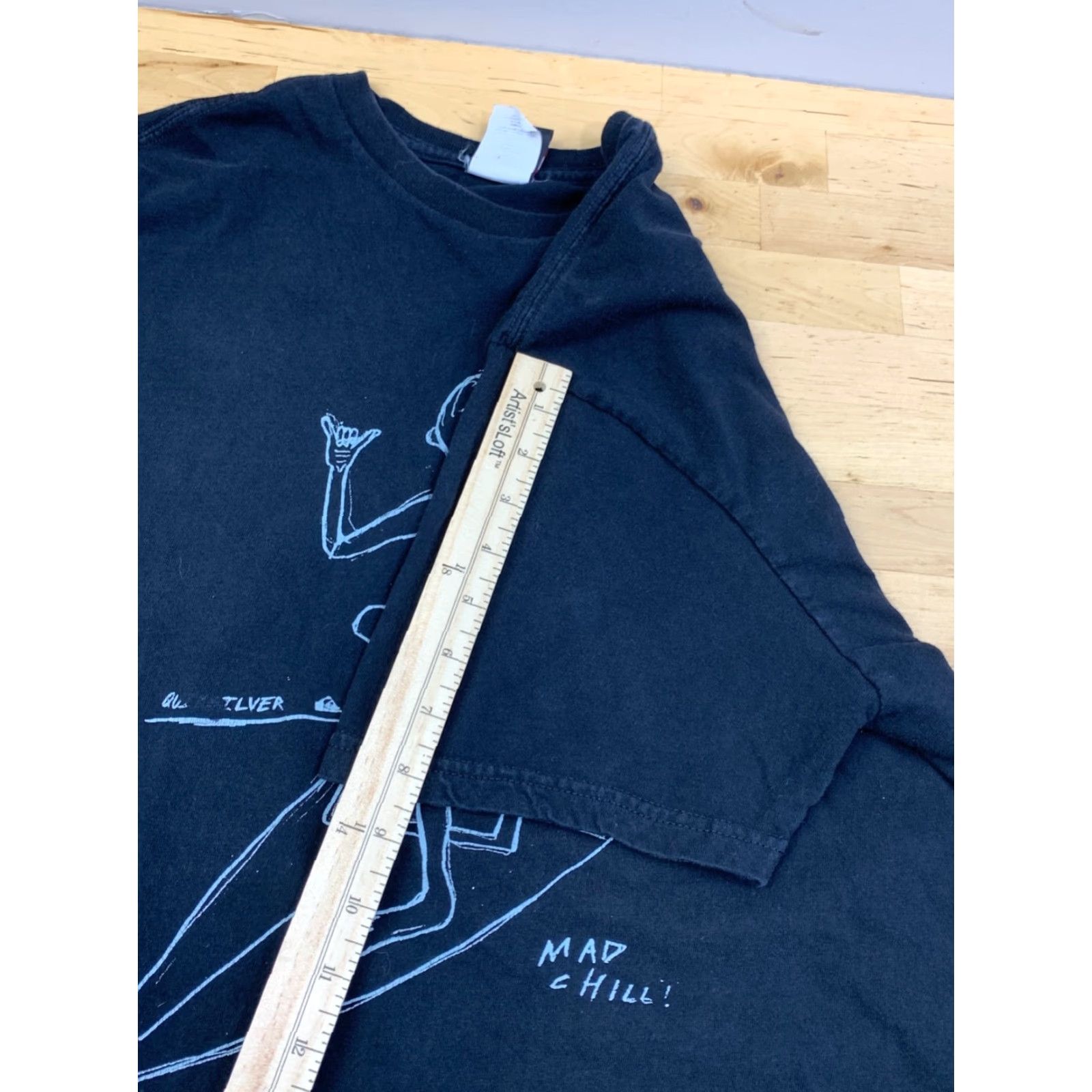 Quiksilver VINTAGE Quiksilver Shirt Mens L Black Cotton Graphic Print Short Sleeve Crew Neck Surf Art Y2K 11629 Mens Size US L / EU 52-54 / 3 - 6 Thumbnail