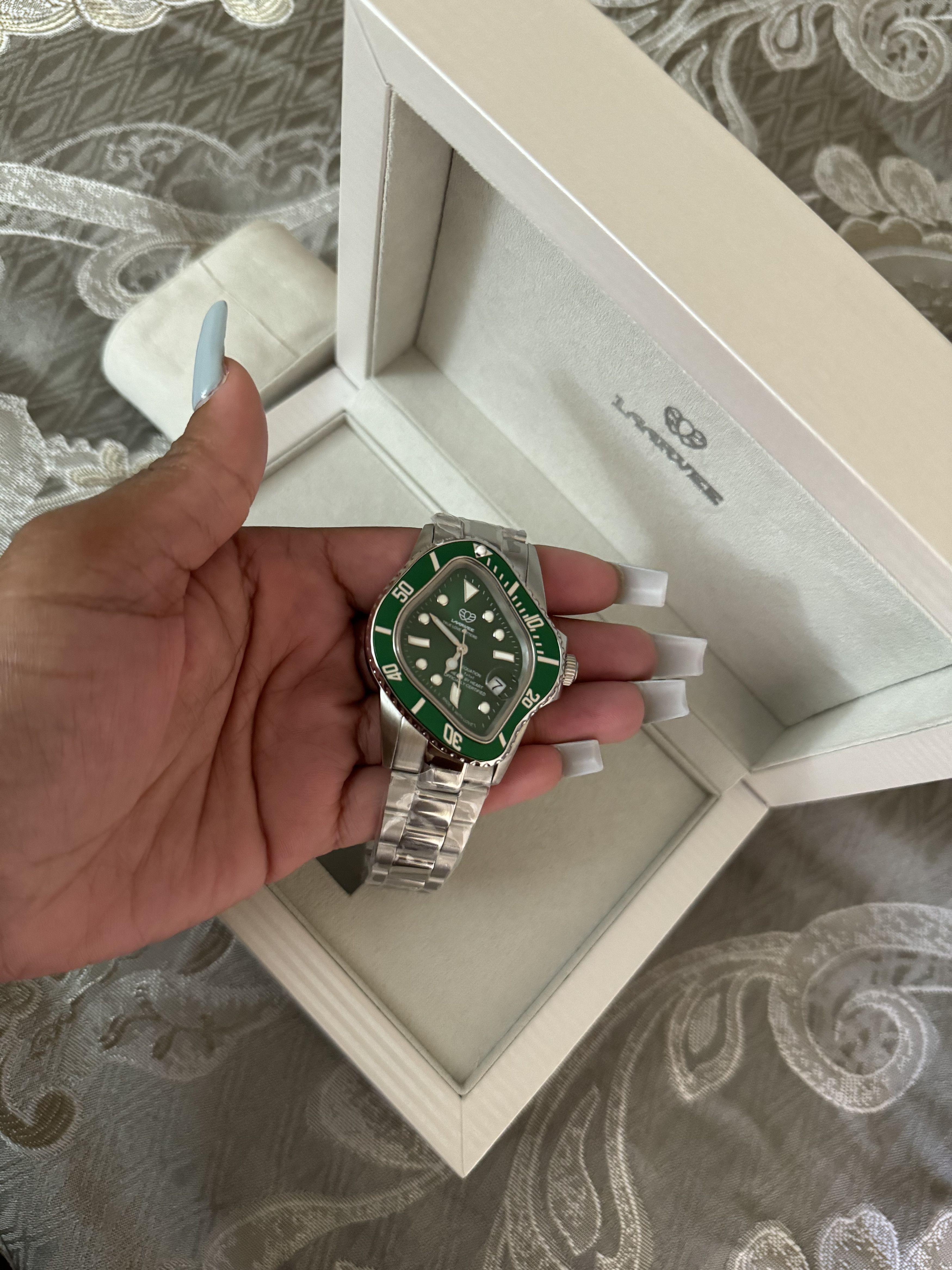 Kith LAARVEE SILVER PRECISION STEEL - GREEN BEZEL / GREEN DIAL