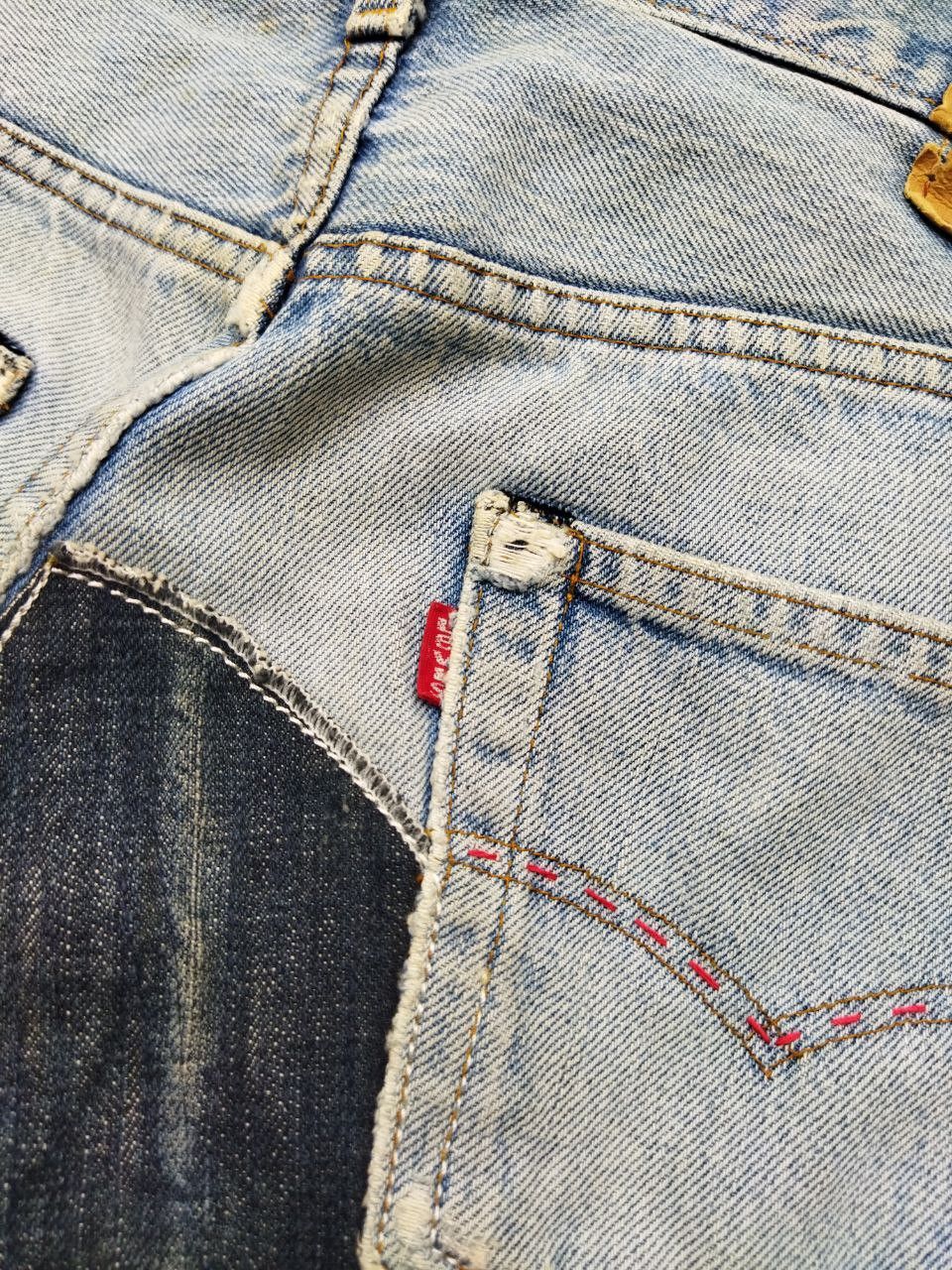 Levi's Vintage Clothing Levis Vintage 501 Redline Custom Boro Patchwork Jeans Size US 34 / EU 50 - 14 Thumbnail
