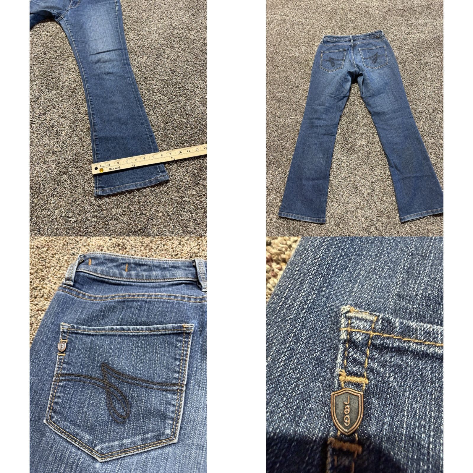 AG Jeans Jag Jeans Women Jeans 6P Blue Denim Bootcut Low Rise Flex Stretch 28X31 Petite 28 In 6P Womens Jeans Size 28" / US 6 / IT 42 - 8 Thumbnail