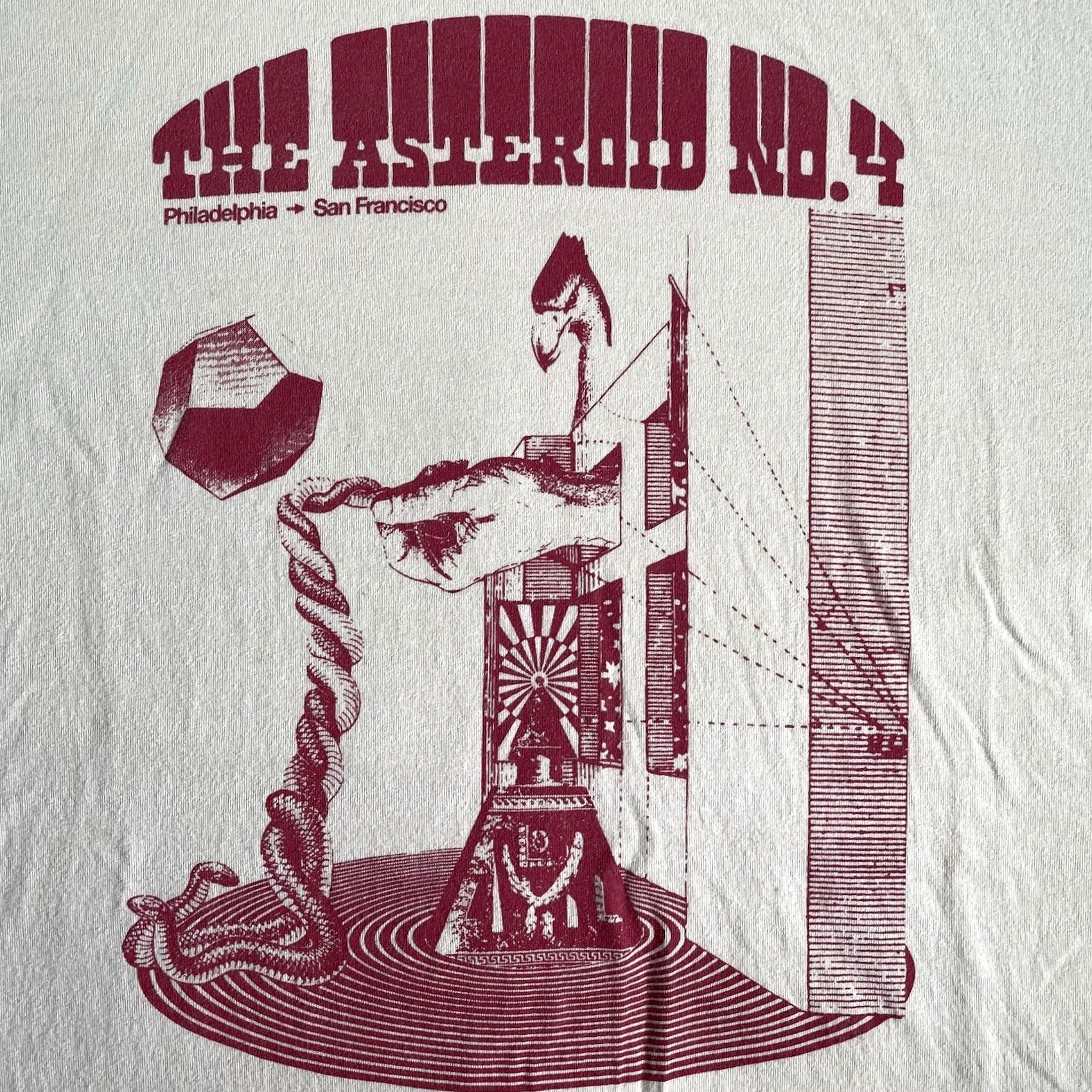 Vintage VINTAGE Asteroid Shirt Mens L Beige Red Band Hippie Rock Music USA Size US L / EU 52-54 / 3 - 5 Thumbnail